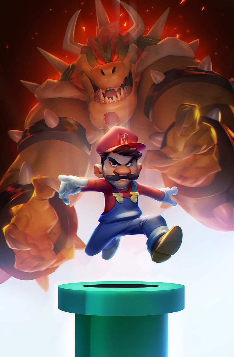 800x1223 Super Mario -Bowser, bowser, nintendo, super mario bros, videogames, HD phone wallpaper