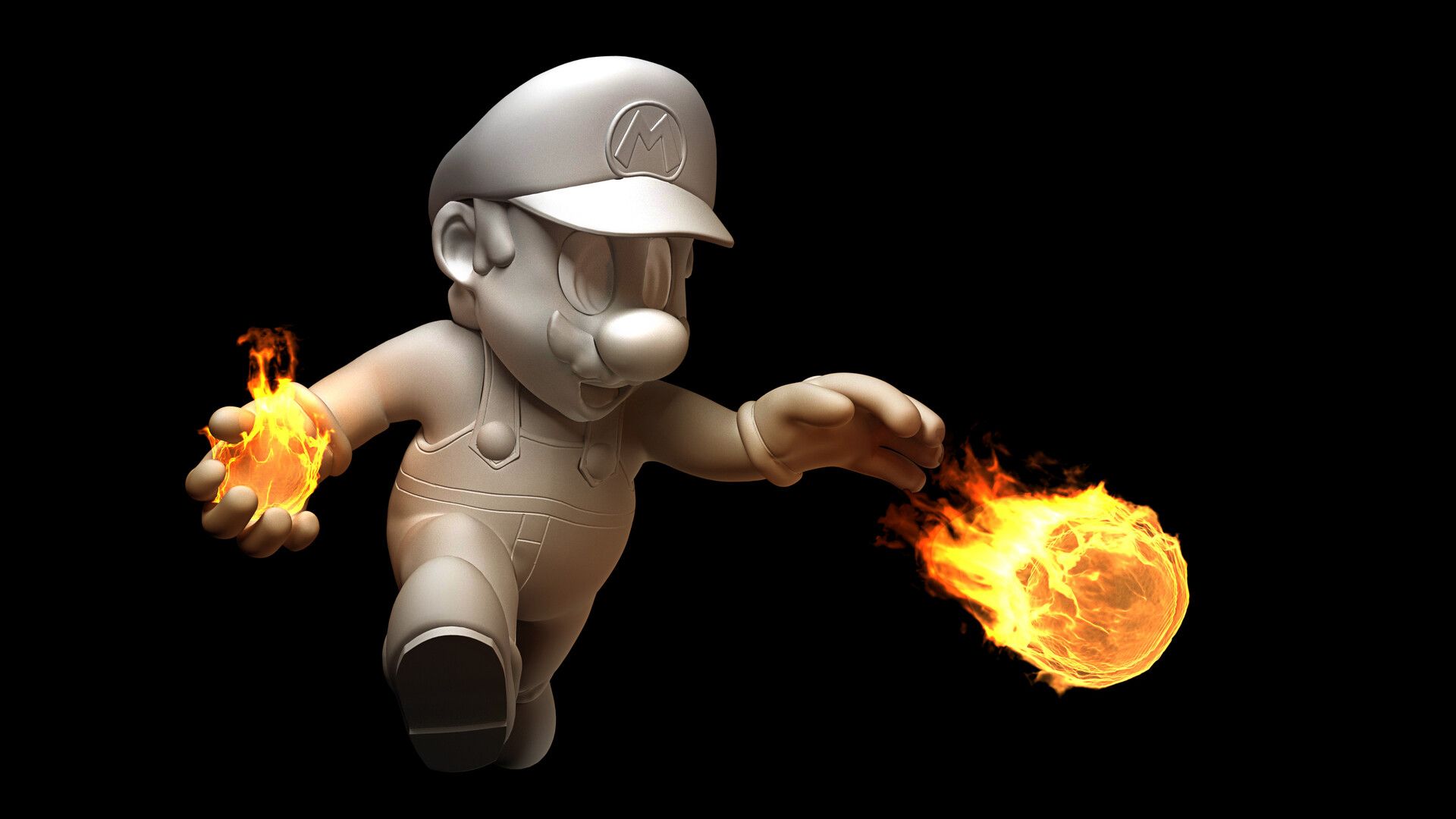 1920x1080 Mario with fireball