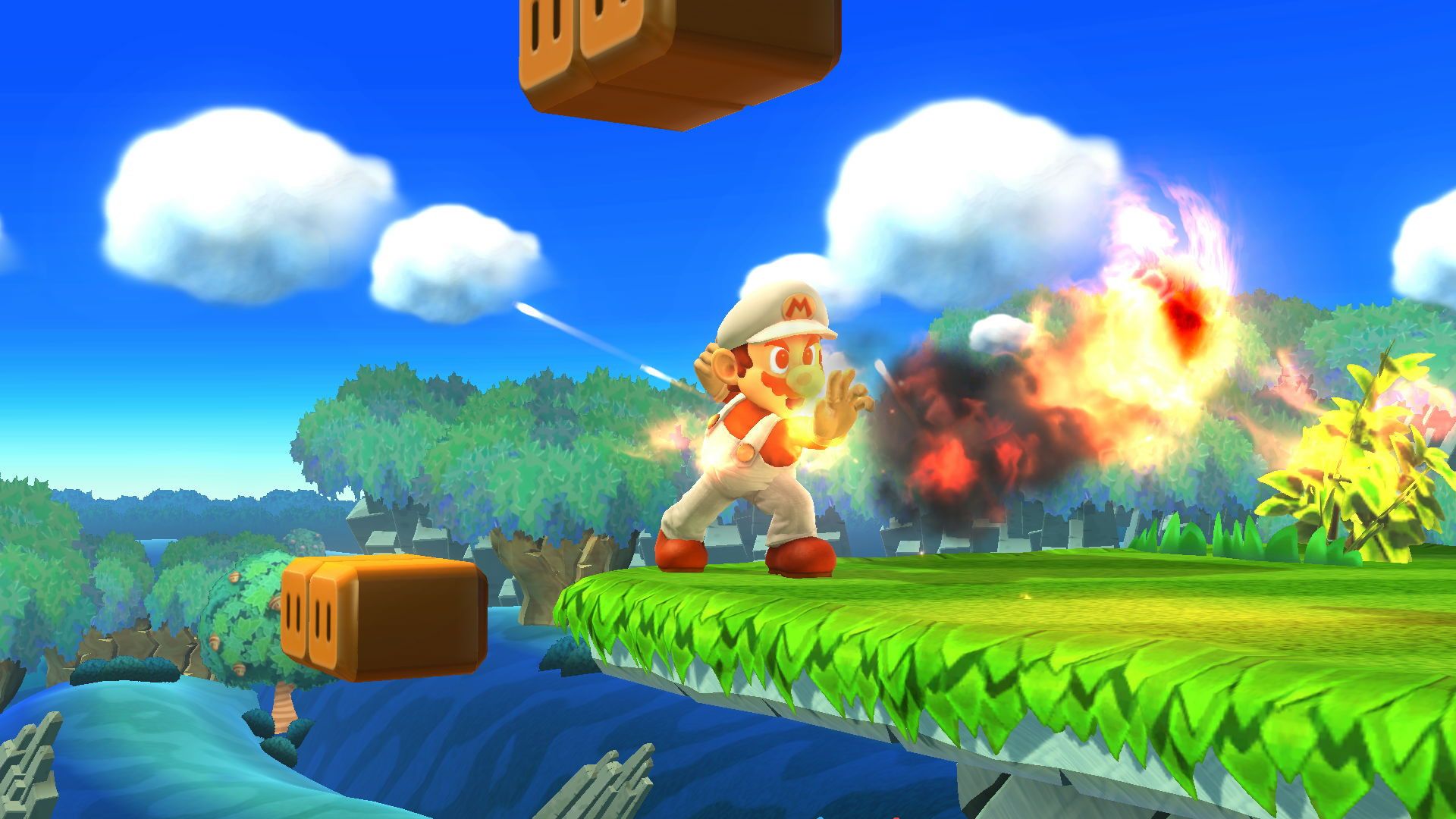 1920x1080 NES Fire Mario Mod for Super Smash Bros. (Wii U)