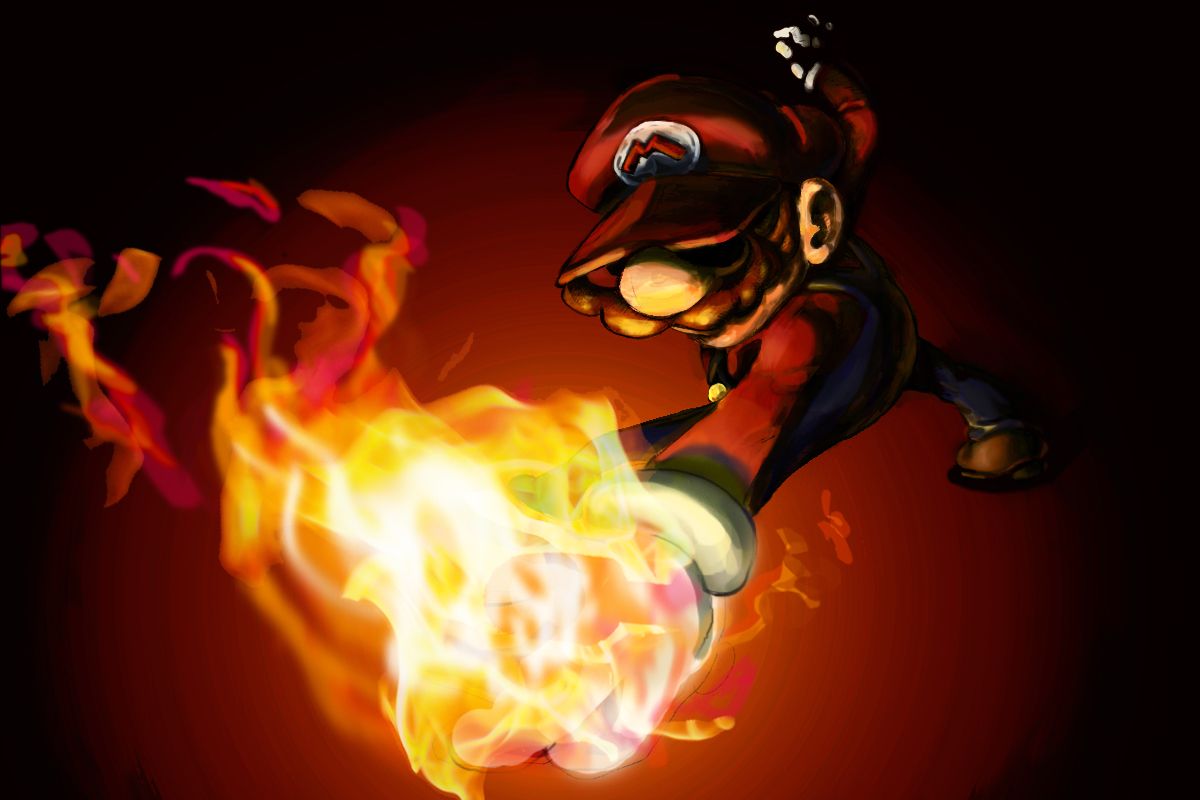 1200x800 Fireball Mario by inkbyte on Newgrounds