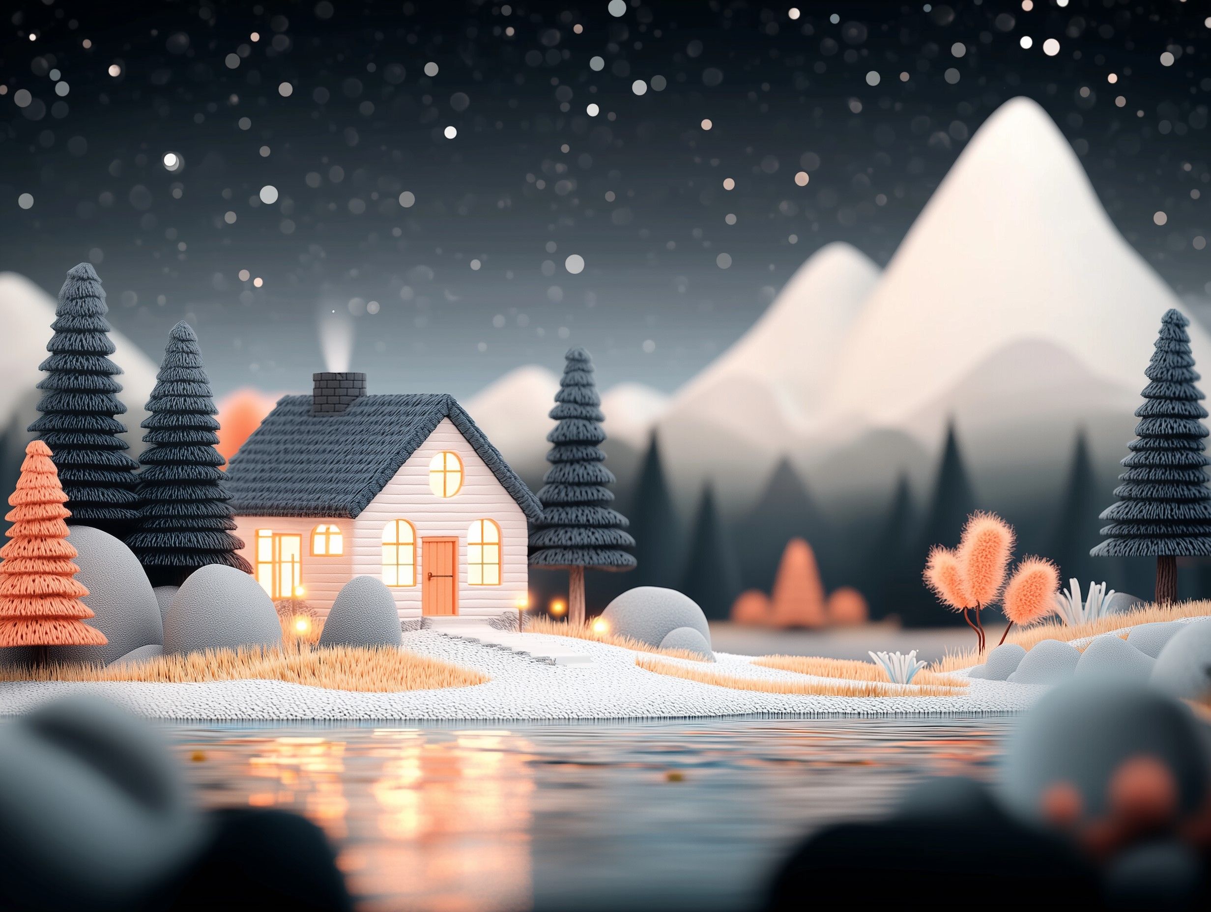 2464x1856 Knitted wallpaper in country scenes for iPhone and iPad