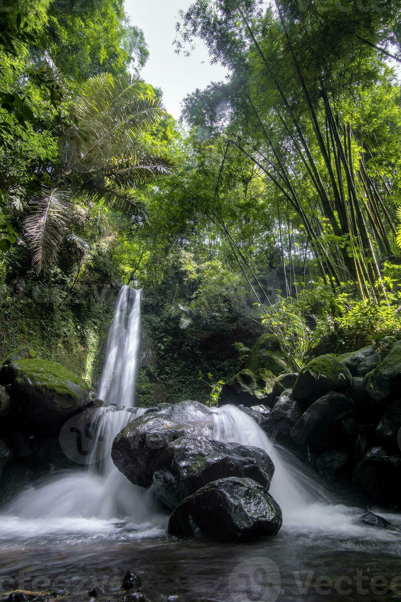 1307x1960 Stunning autumn wallpaper Purbosono hidden waterfall in Wonosobo, Indonesia