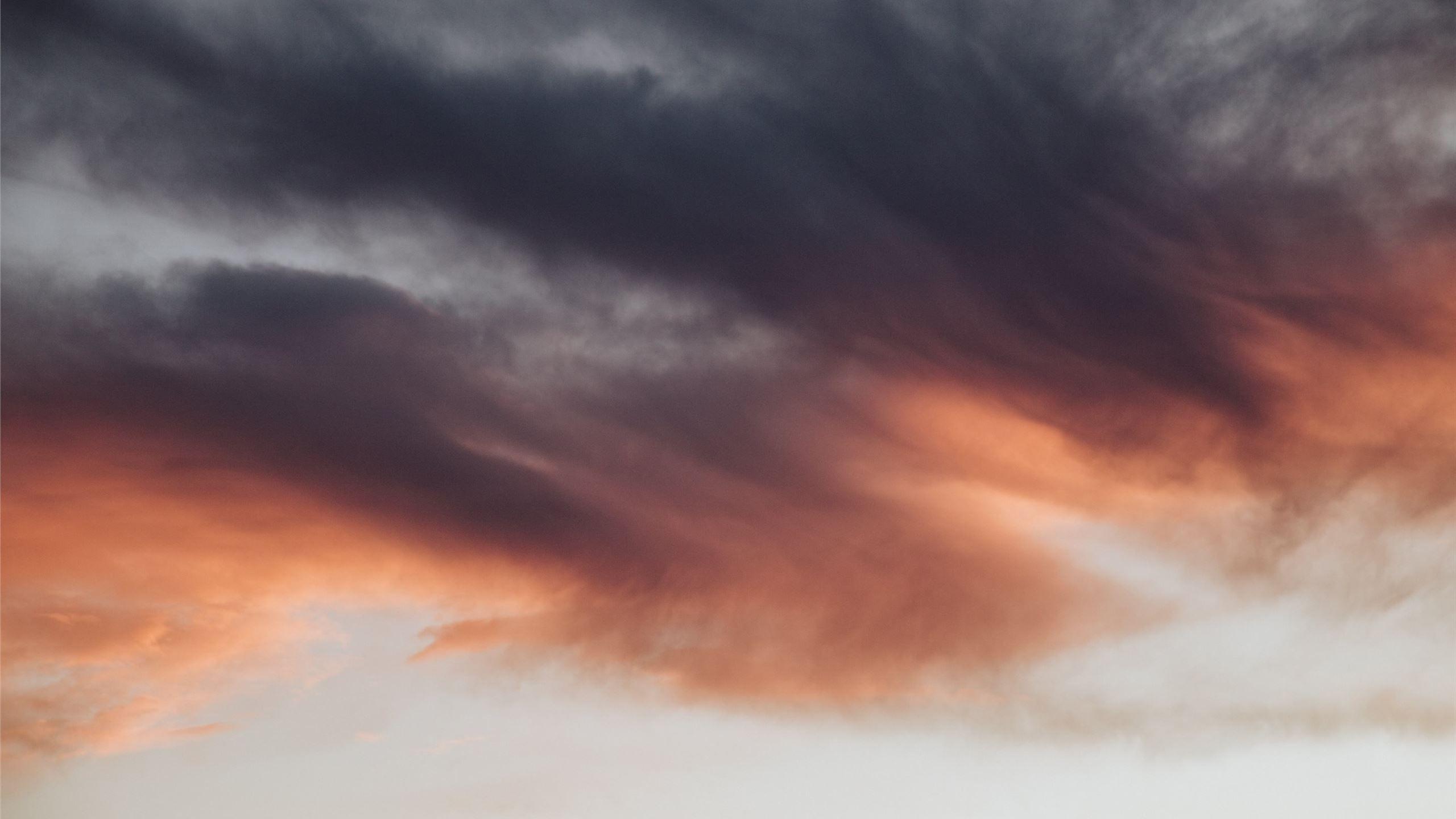2560x1440 grey and orange clouds MacBook Pro Wallpaper Download