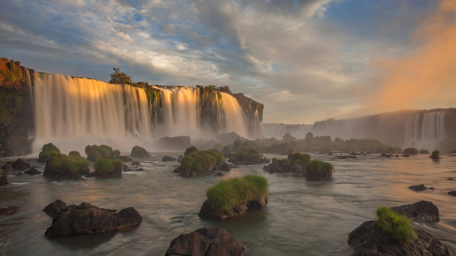 1920x1080 river, Waterfall, Brazil, Iguazu Falls, Nature, Landscape Wallpaper HD / Desktop and Mobile Background