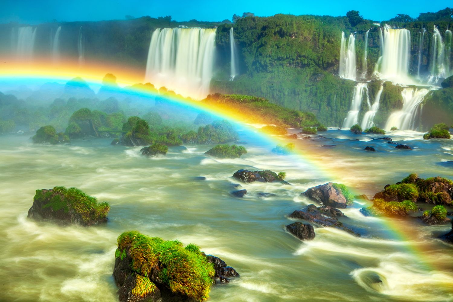 1500x1000 Rainbow Over Iguazu Falls