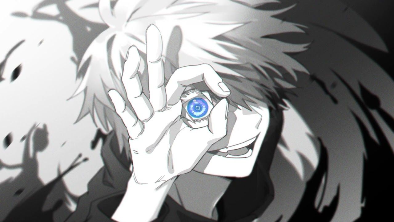 1280x720 Gojo Satoru Glowing Eyes Wallpaper