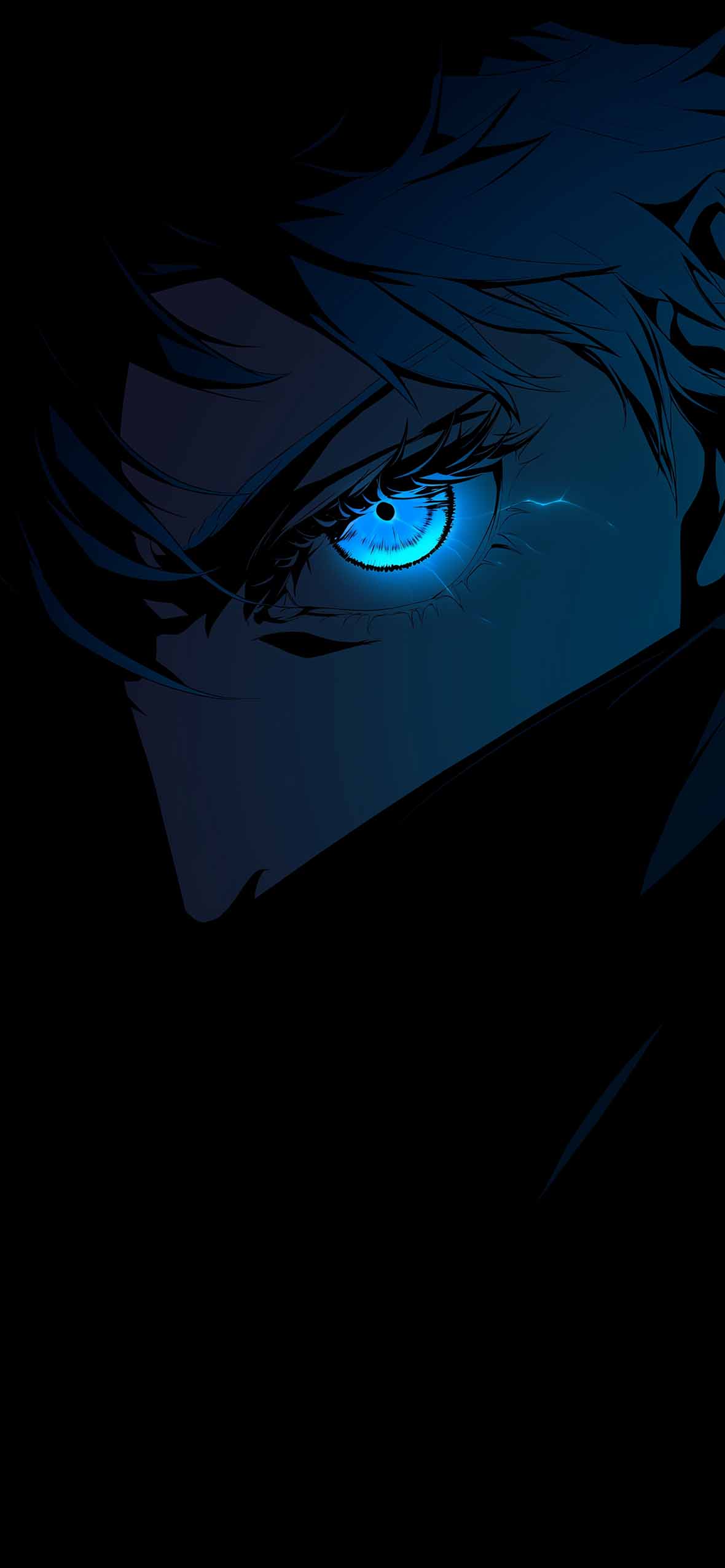 1180x2554 Satoru Gojo Glowing Minimalist Art Wallpaper Wallpaper HD
