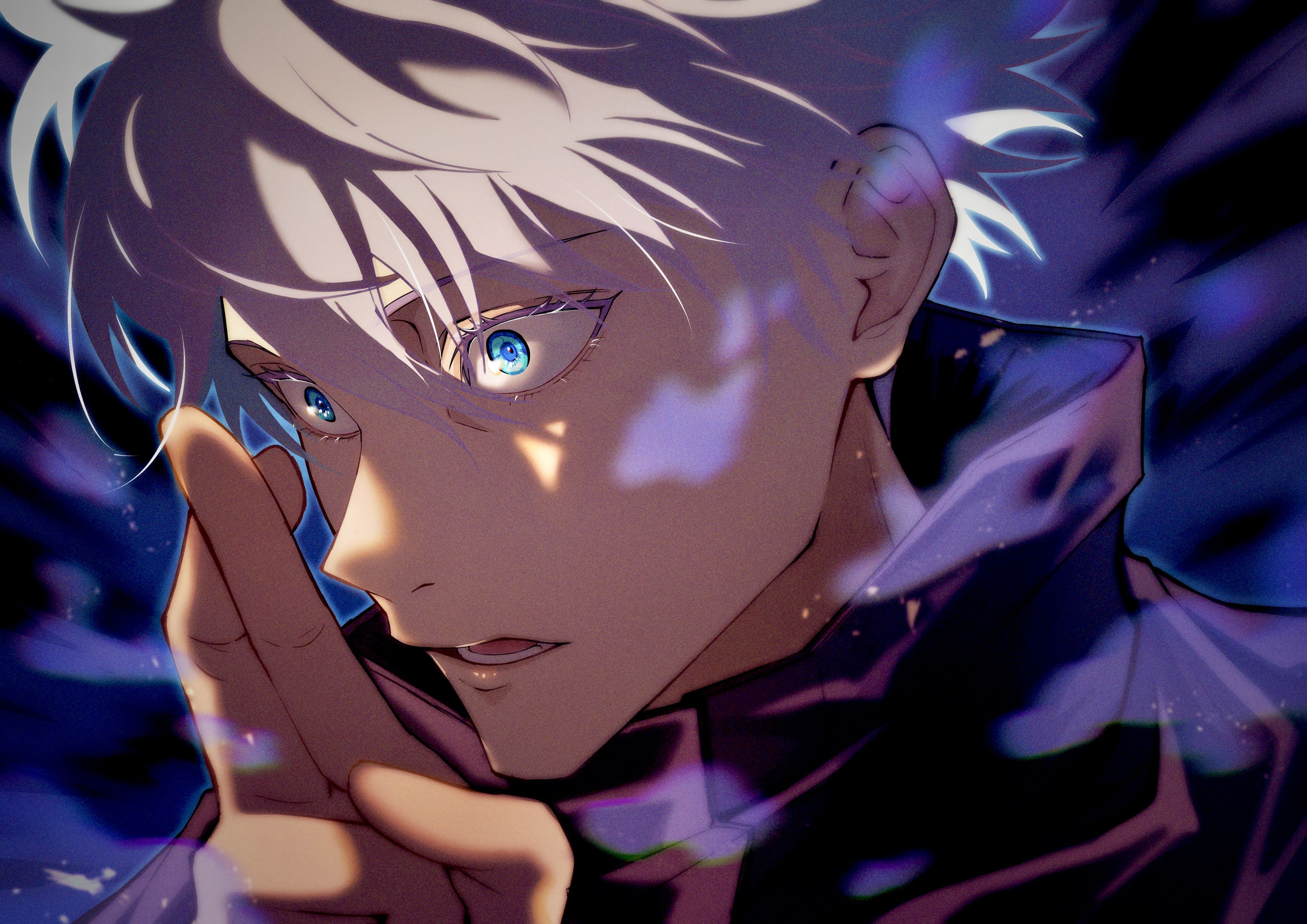 4093x2894 Gojo Satoru Glowing Eyes 4K Anime Wallpaperx2894