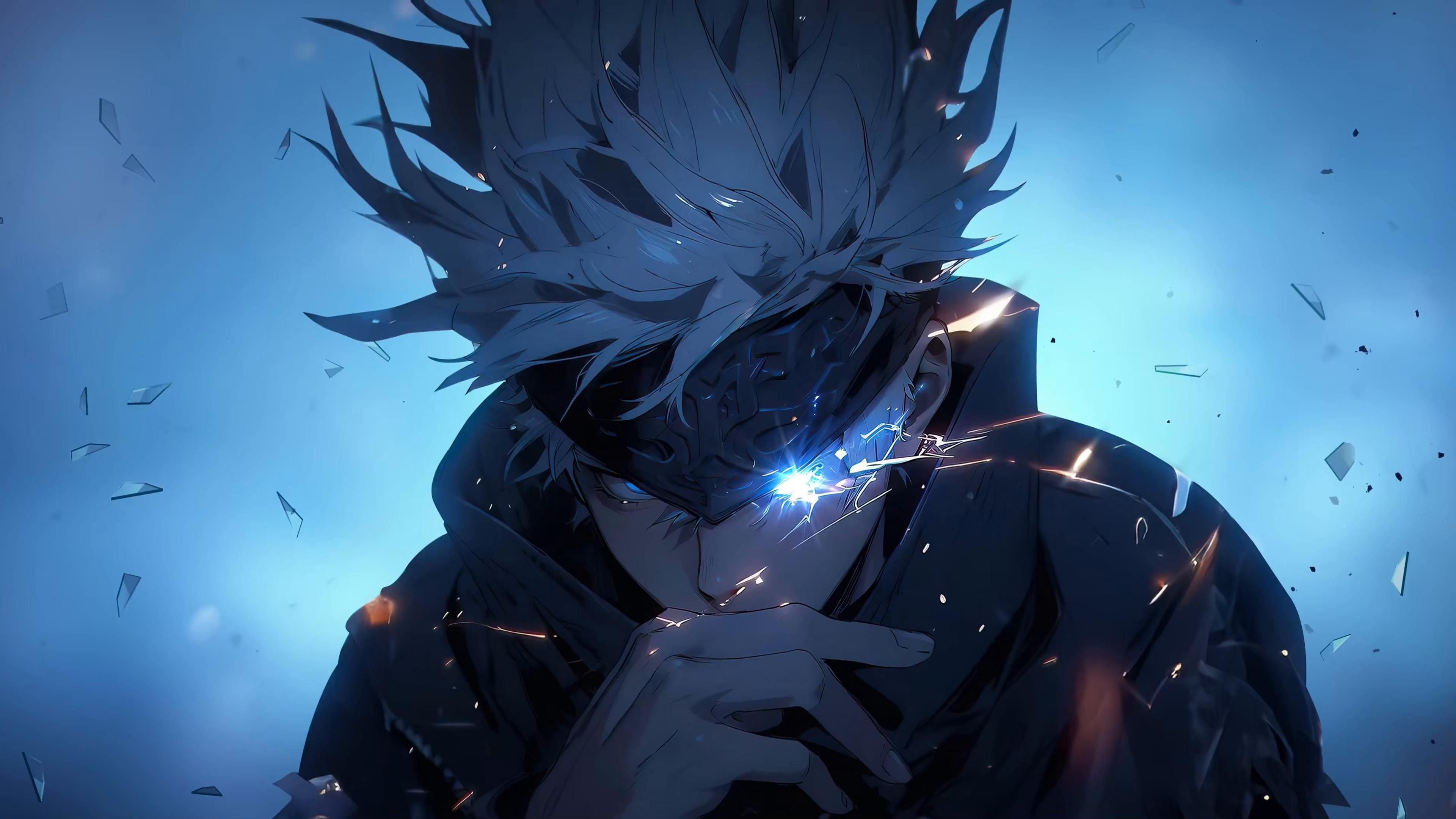 3840x2160 Satoru Blue Glowing Eye Live Wallpaper