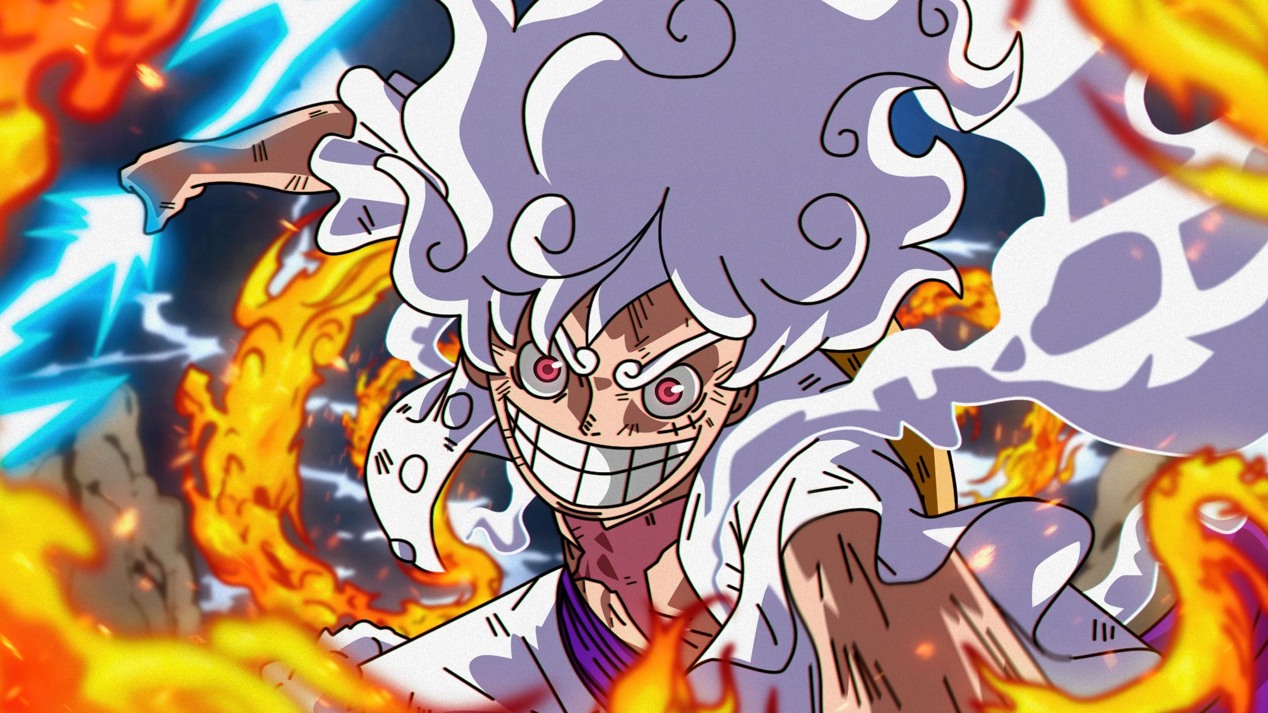 2560x1440 Luffy Gear 5 (One Piece) 5K Wallpaper