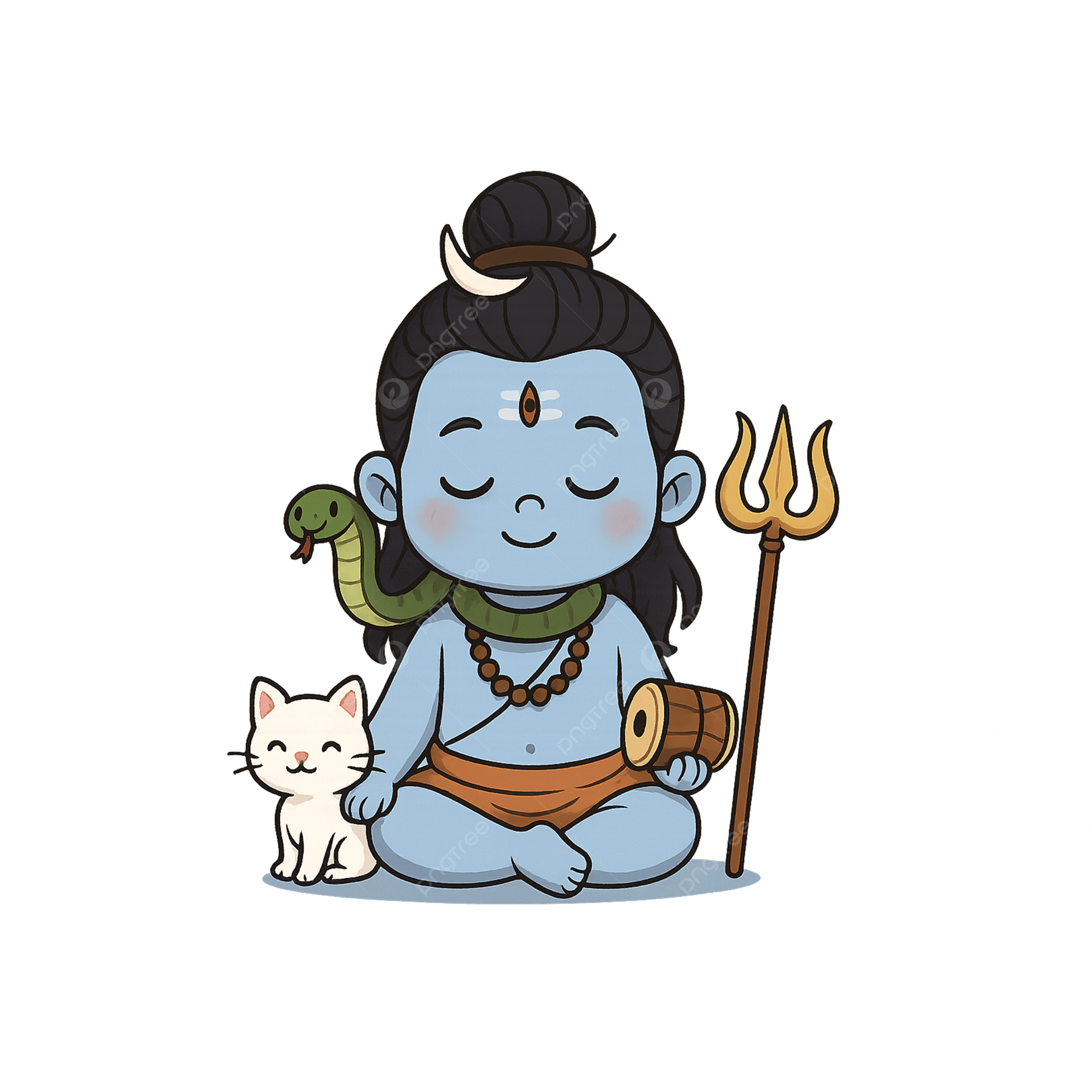 2500x2500 Calm Cartoon Baby Shiva Sitting In Meditation, Baby Clipart, Lord Shiva, Mahadev PNG Transparent Image and Clipart for Free Download