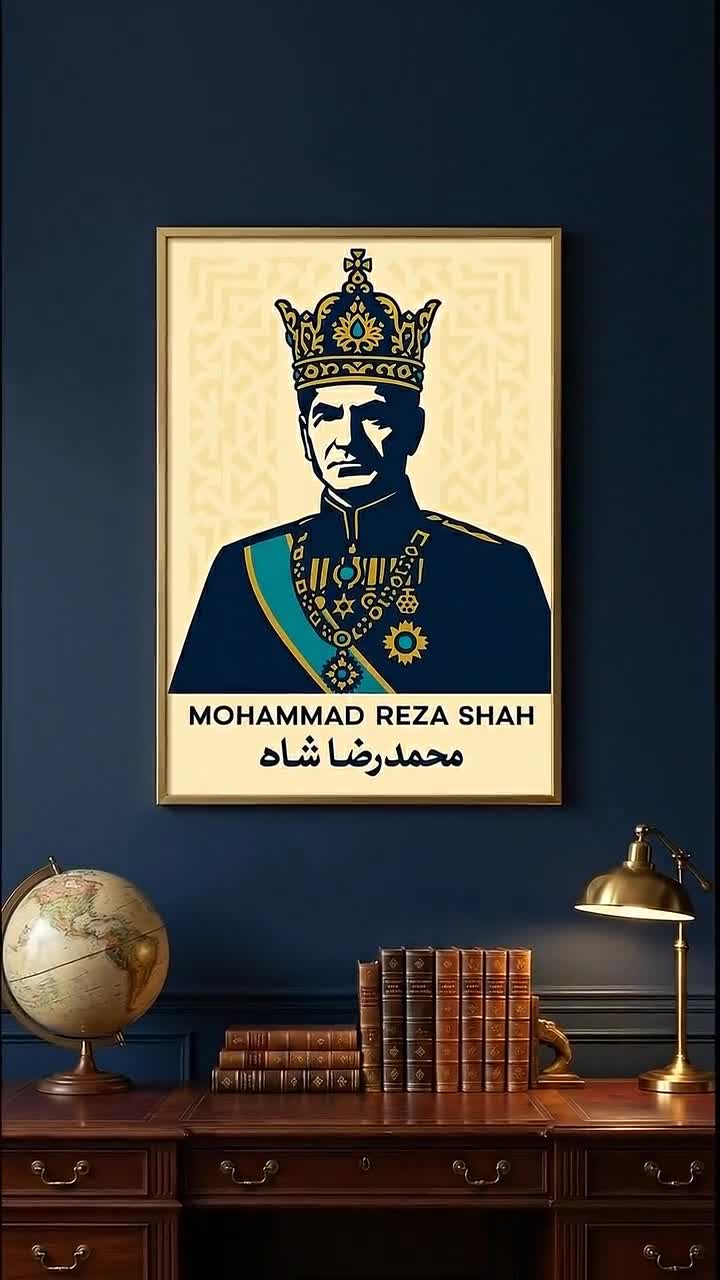 720x1280 Mohammad Reza Shah Pahlavi Print. Persian Wall Art Poster. Iranian Royalty Art. Pahlavi Dynasty Decor. Modern Minimalist Portrait