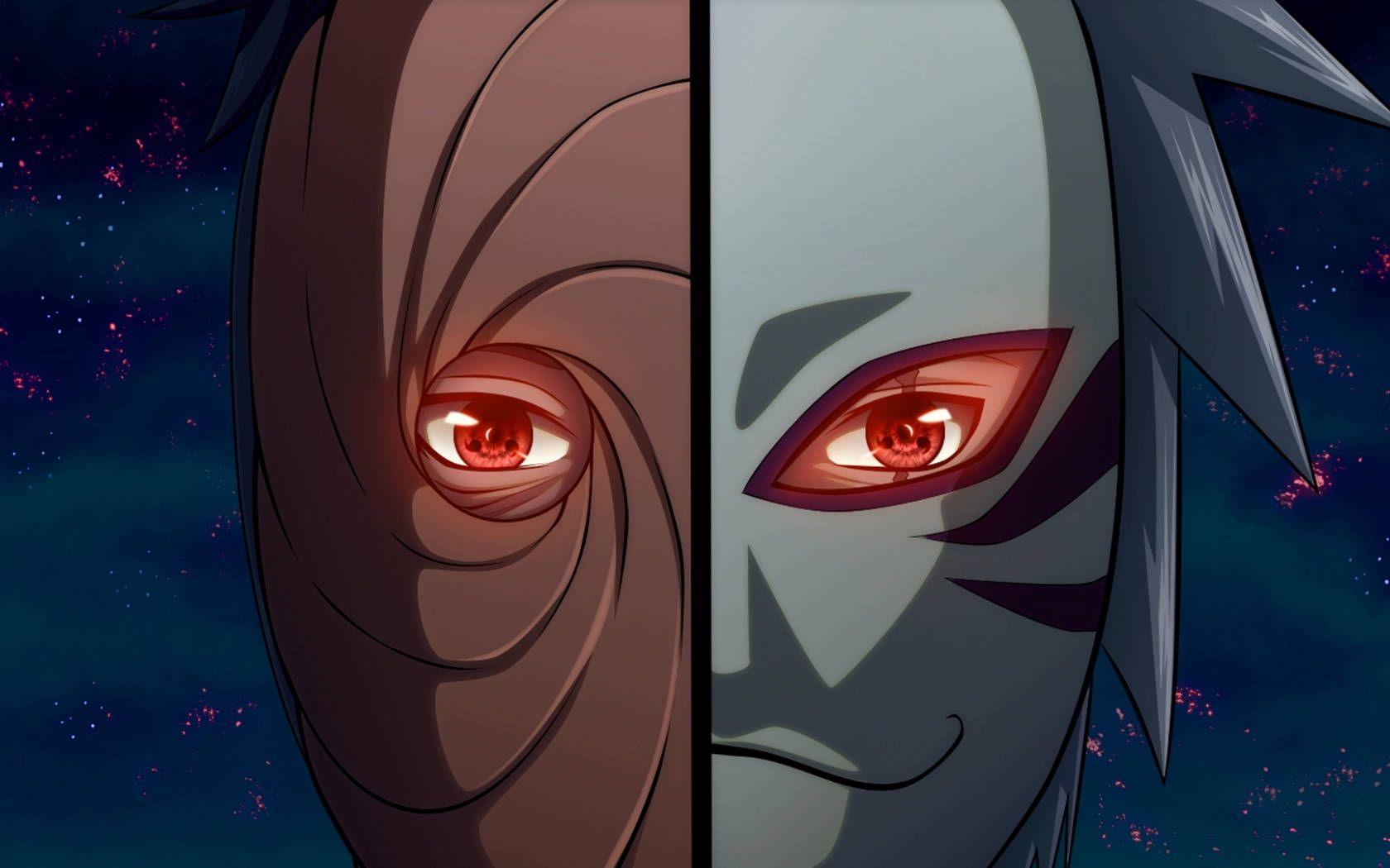 1680x1050 Tobi Naruto Kakashi In Mask Split Screen Wallpaper