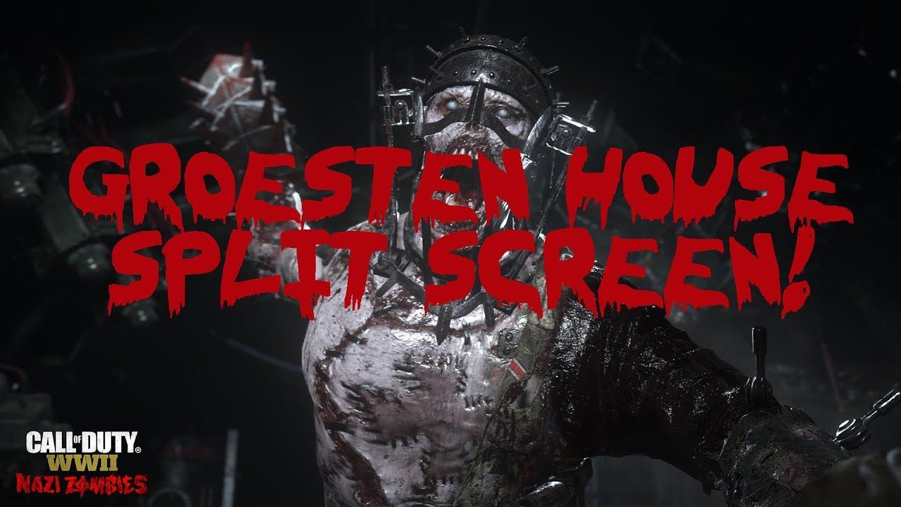 1280x720 Call of Duty WW2 Zombies: Groesten House SPLIT SCREEN!