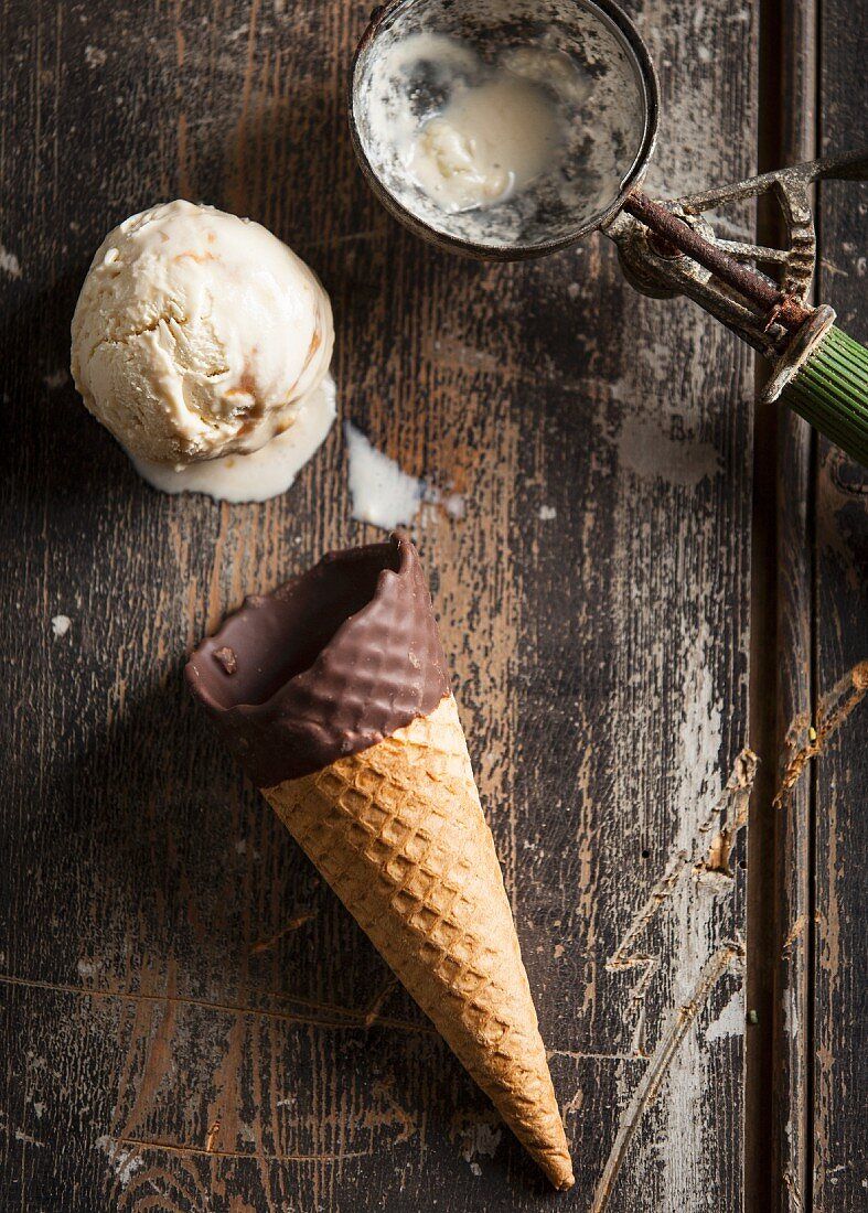 787x1100 A melting scoop of vanilla ice cream, a