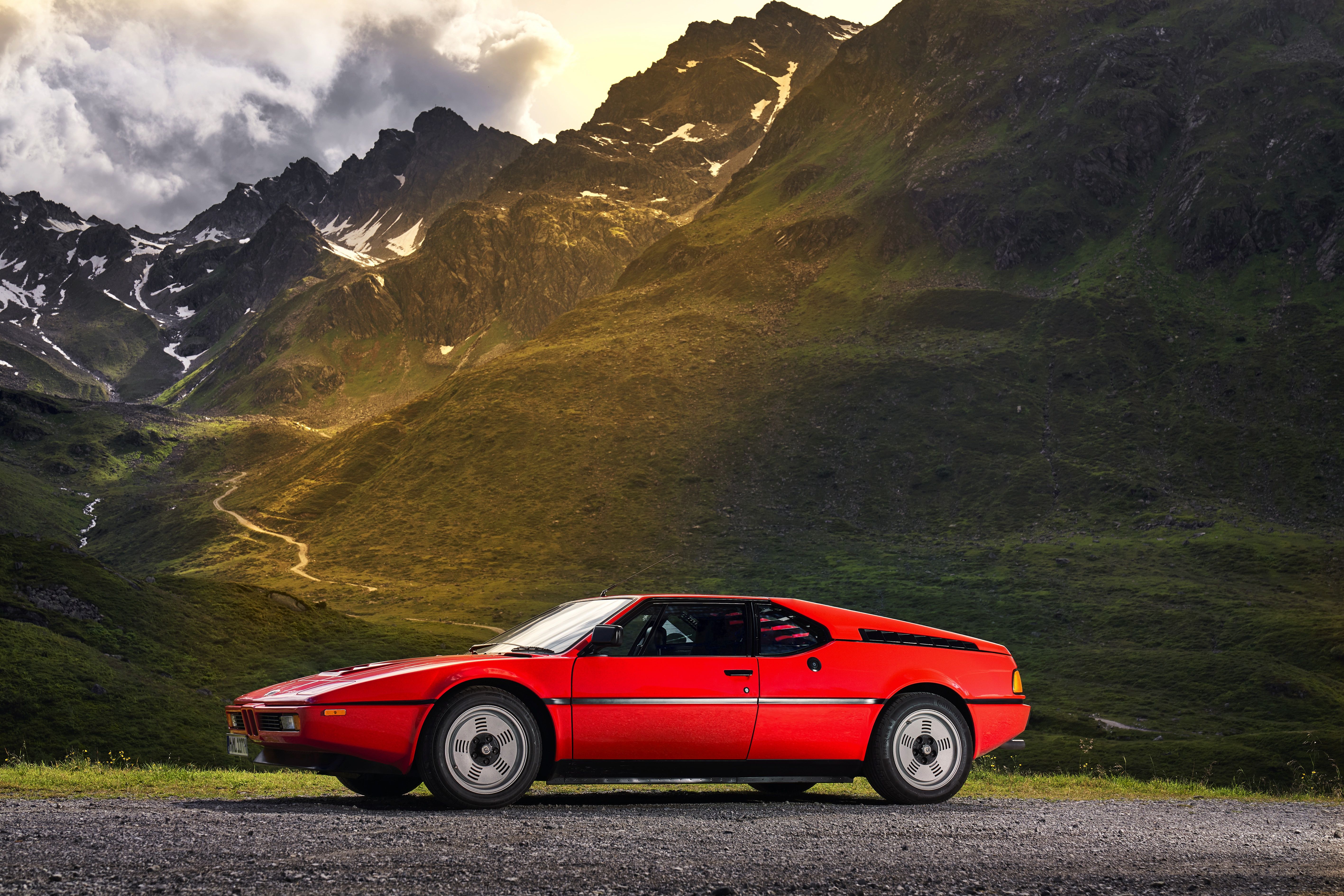 5669x3781 Wallpaper red, BMW, side view, BMW M E M1 for mobile and desktop, section bmw, resolution 5669x3781