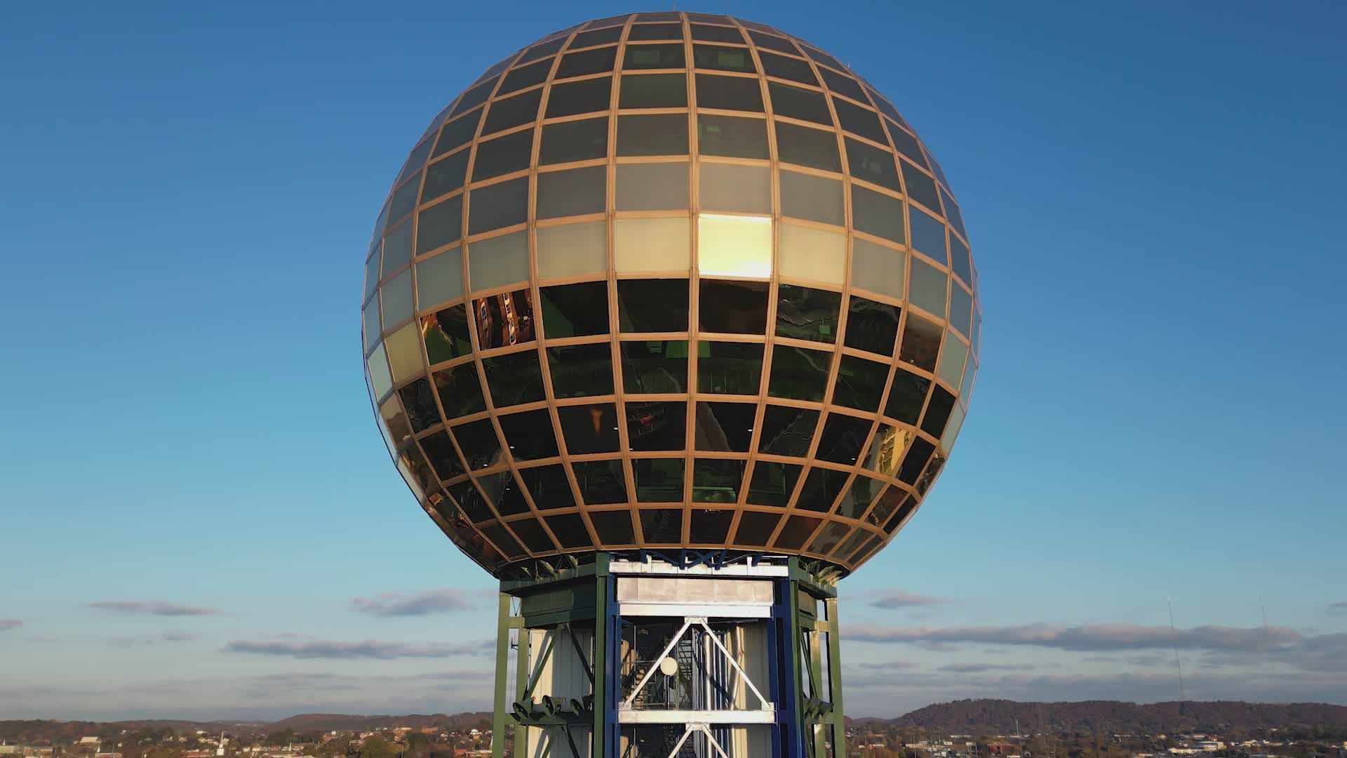 1920x1080 Drone View Of Sunsphere In Knoxville, TN Free Stock Video Footage, Royalty Free 4K & HD Video Clip
