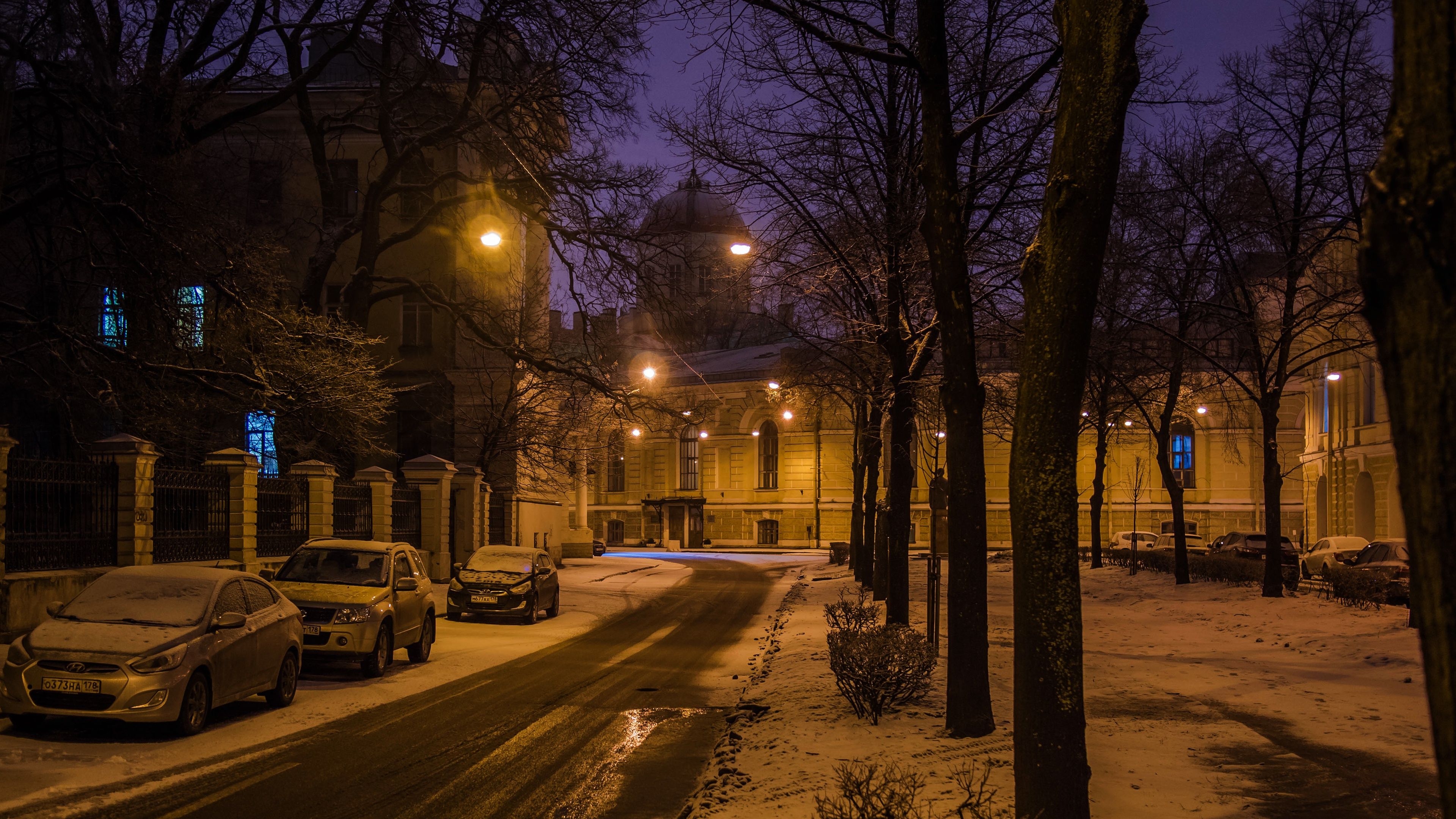 3840x2160 Wallpaper night, the city, street, view, Peter, Saint Petersburg, Russia, architecture for mobile and desktop, section город, resolution 3840x2160
