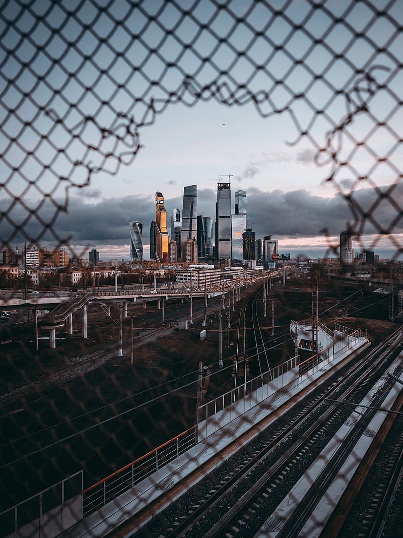 800x1067 City, fence, mesh, moscow, russia, HD phone wallpaper