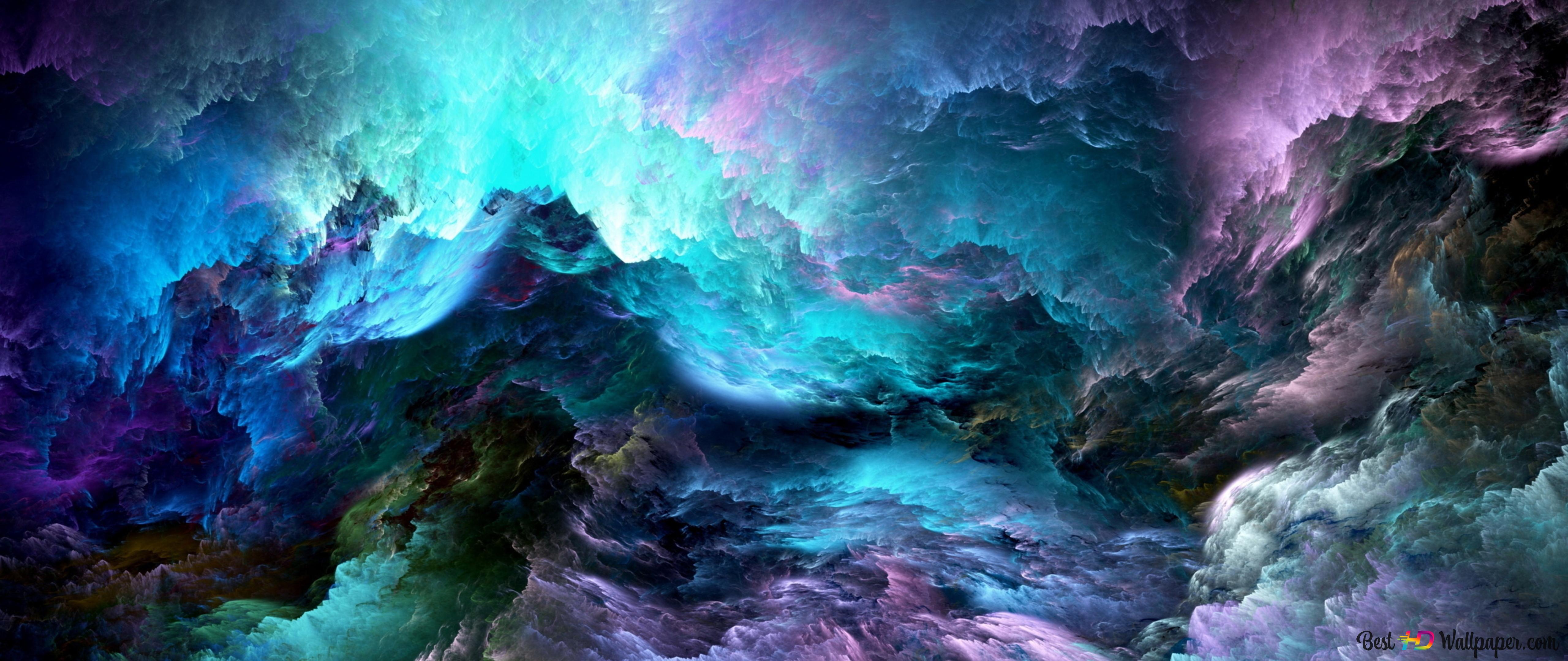 5120x2160 Purple and Blue Abstract Clouds 4K wallpaper download