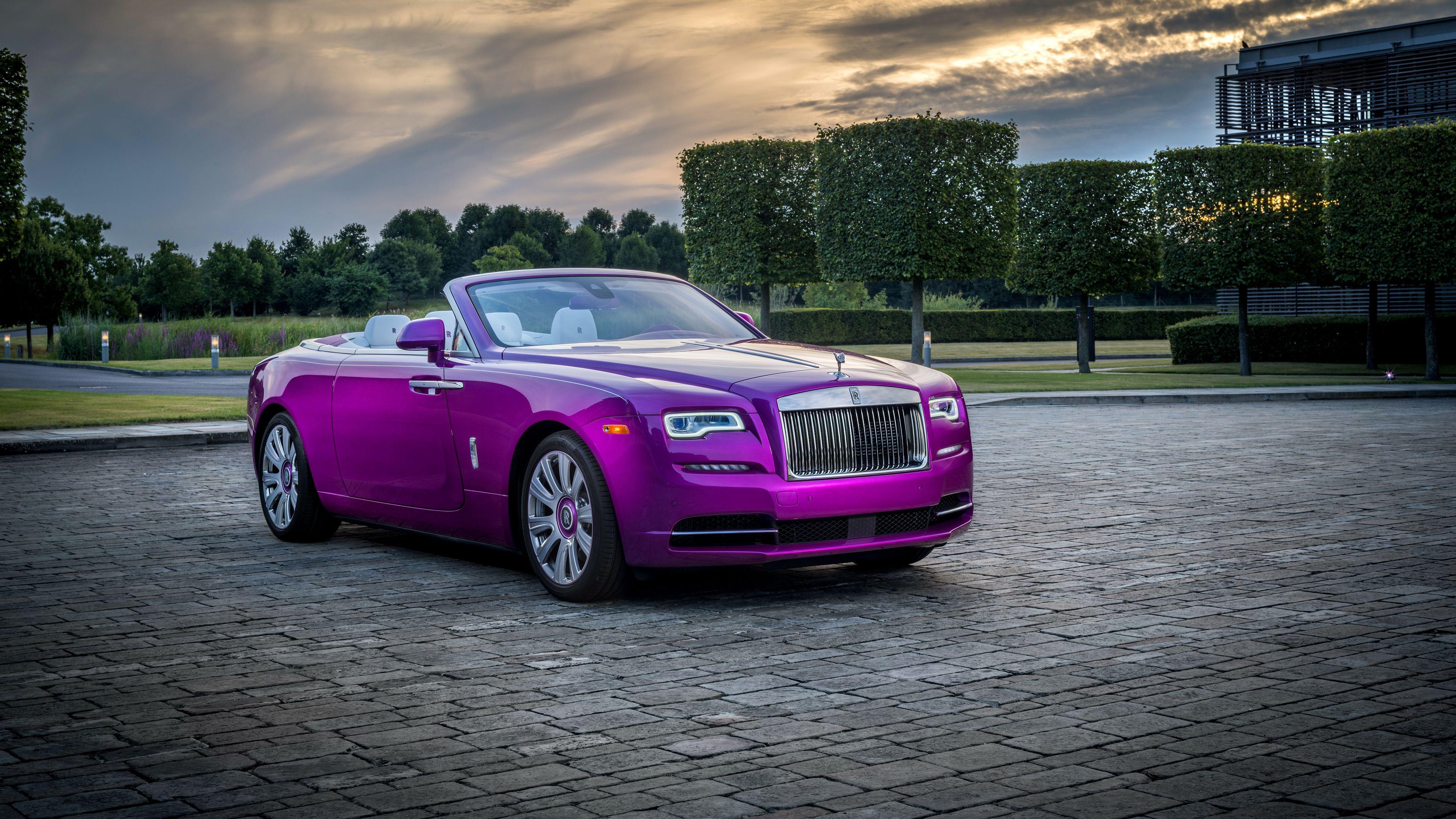 4096x2304 Rolls Royce Dawn in Fuxia 4K Wallpaper