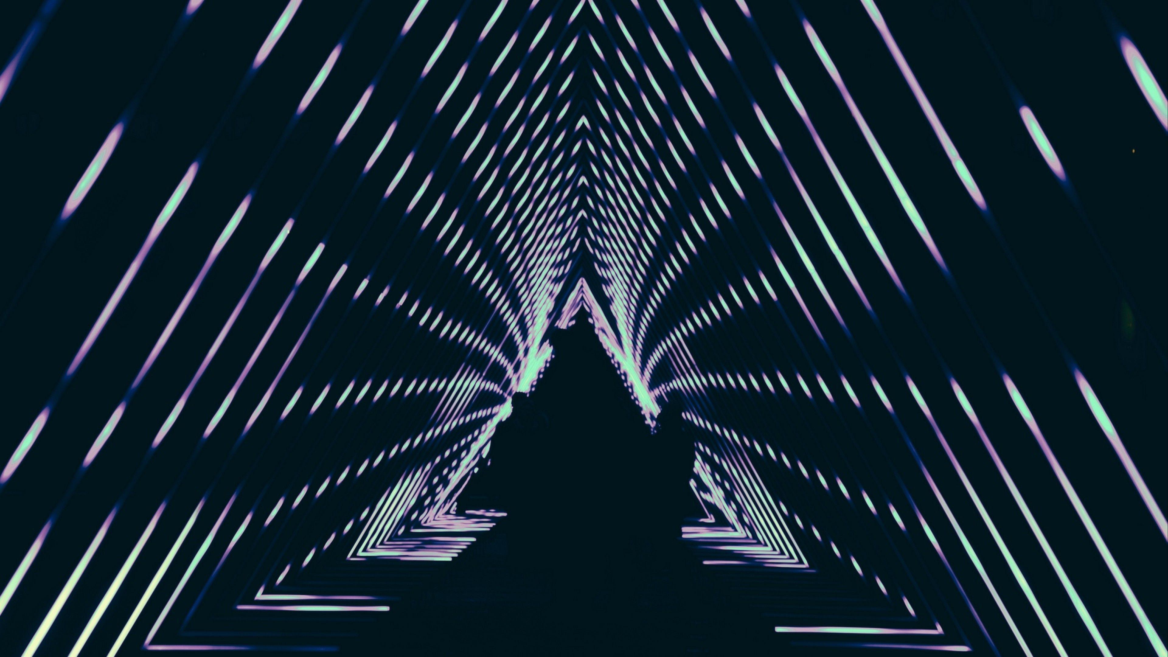 3840x2160 Geometric lines at the dark HD Wallpaper 4K Ultra HD