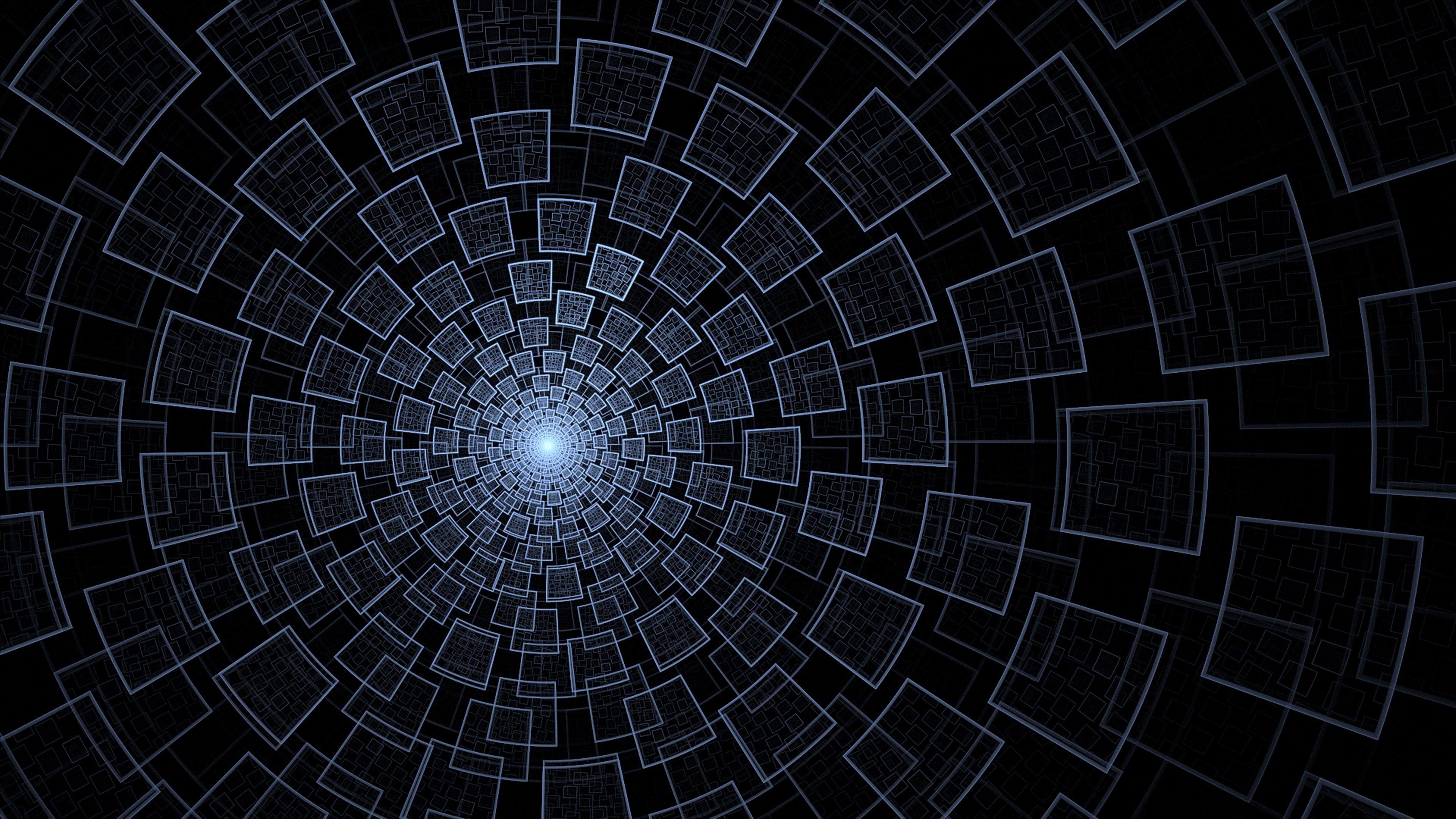 3840x2160 Wallpaper 4k rotation, circles, cubes, geometry, immersion 4k Circles, Cubes, rotation