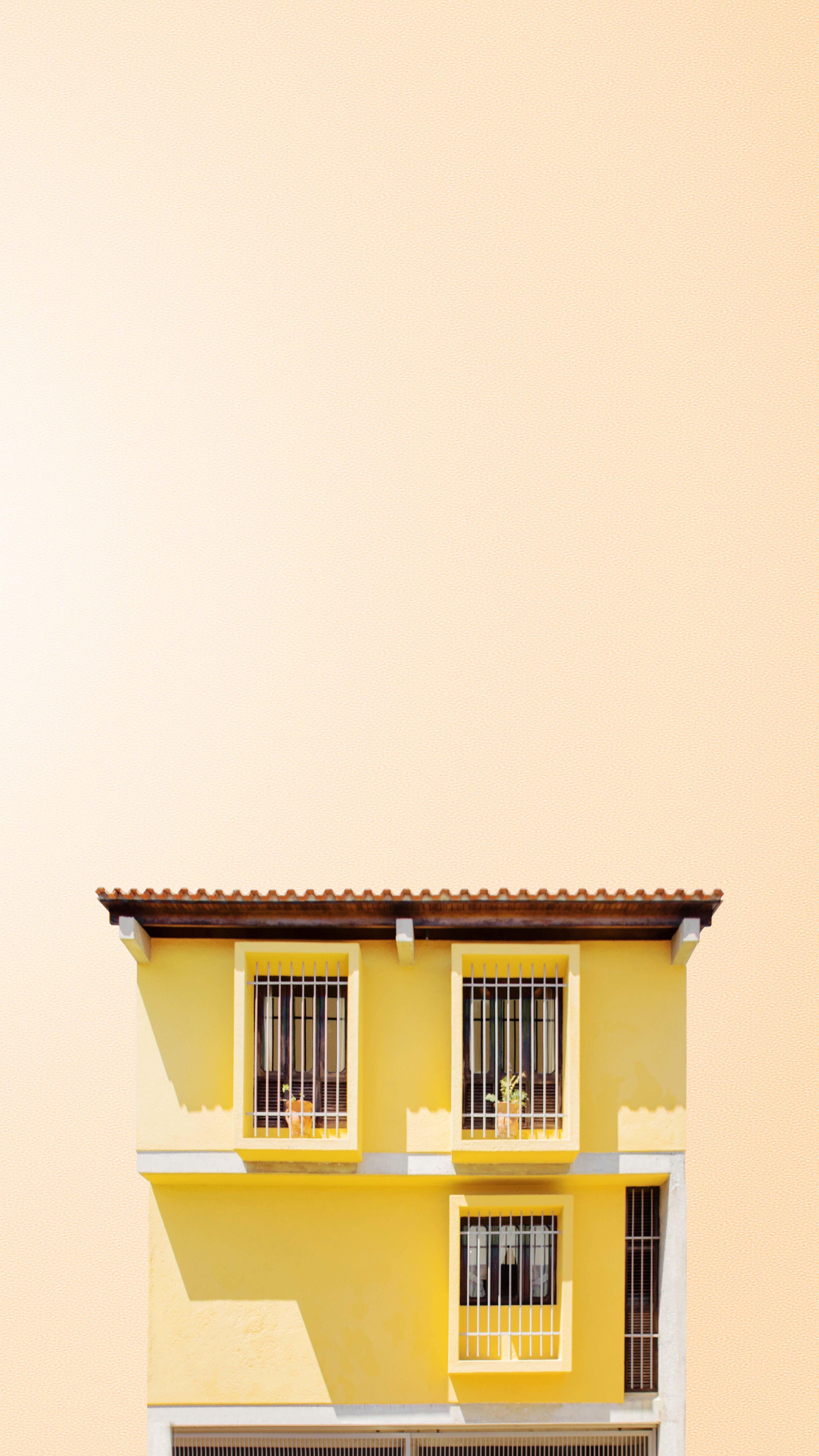 2880x5120 Three's a threat. Minimalist wallpaper, Pastel house, Architecture