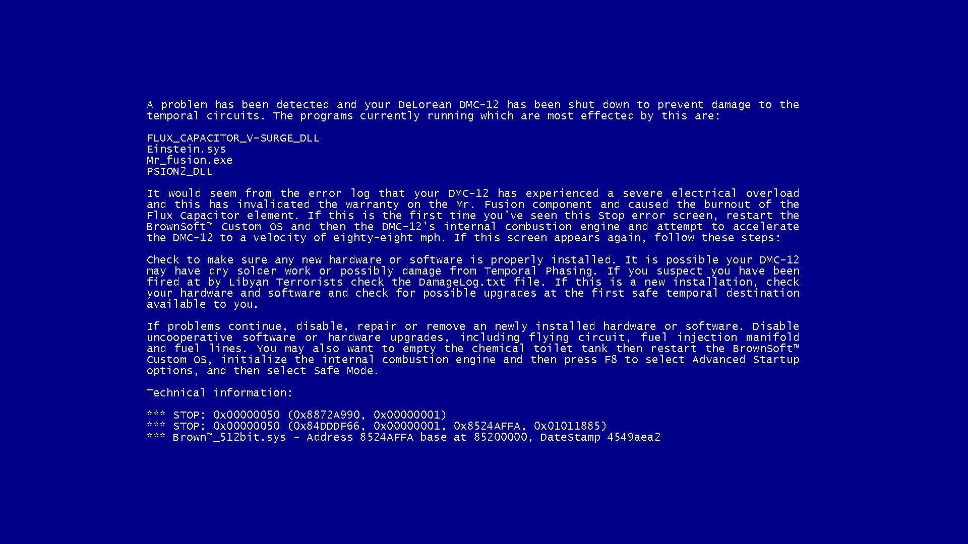 1920x1080 Bluescreen Windows 7 Wallpaper
