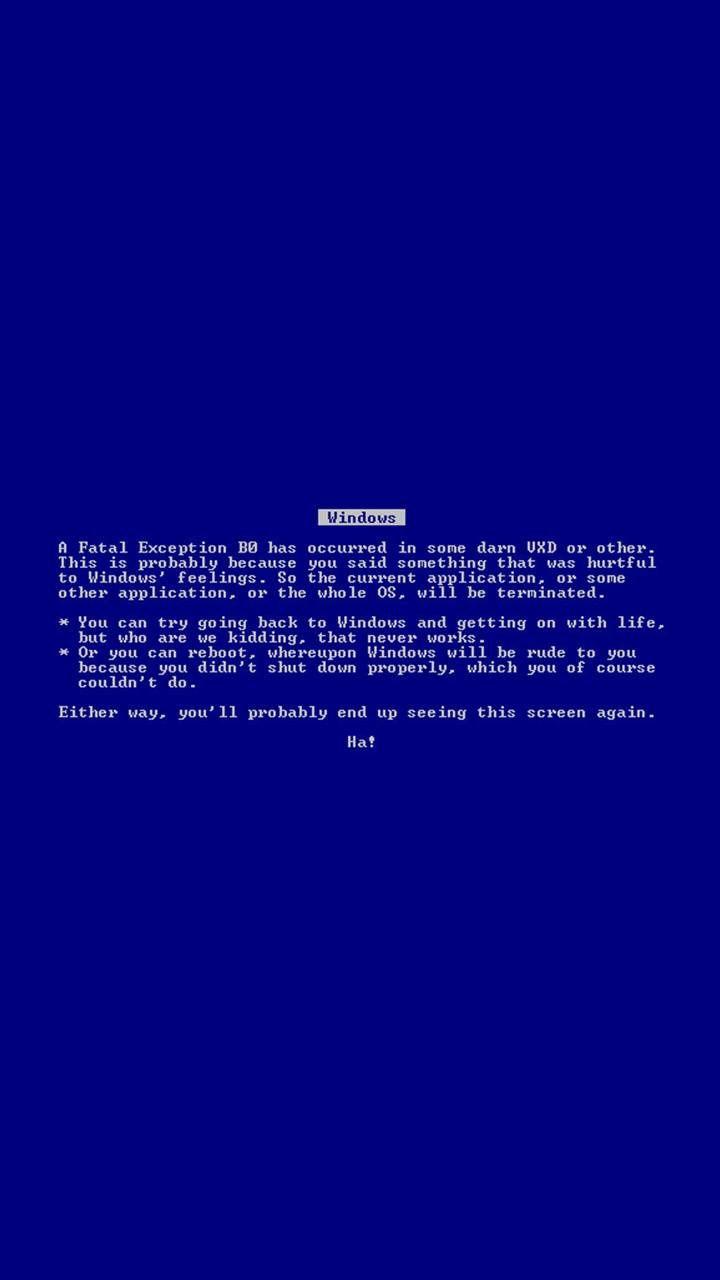 720x1280 Blue Screen of Death wallpaper