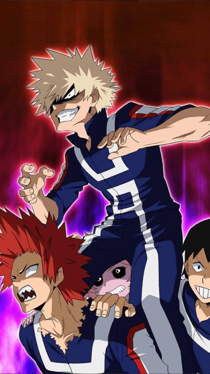 720x1280 Katsuki Bakugō & Eijiro Kirishima & Hanta Sero & Mina Ashido. Boku no Hero Academia. Heroe, Anime, Arte de anime