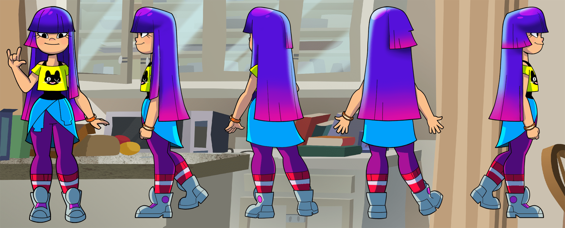 1932x781 Image result for Glitch Techs. Glitch, Purple swimsuit, Nickelodeon