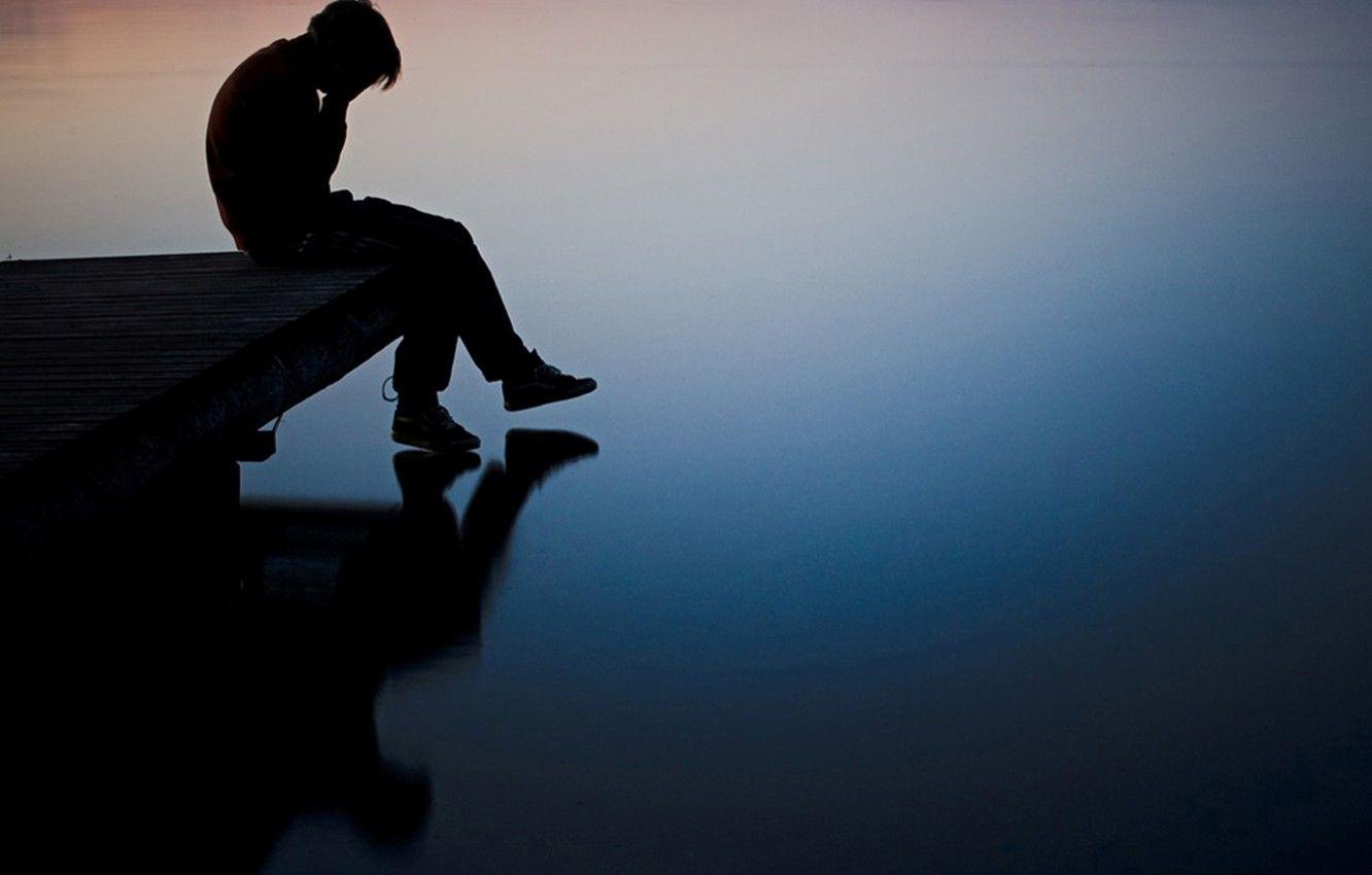 1332x850 Wallpaper sadness, river, boy, pierce, Guy, depression image for desktop, section настроения