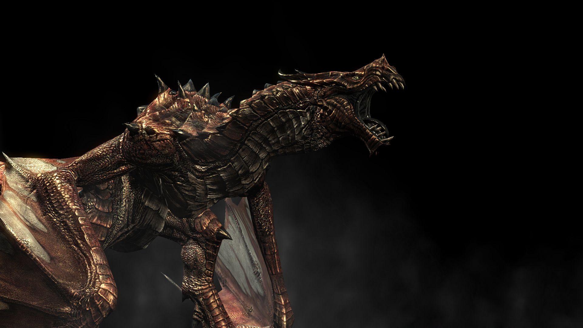 1920x1080 Skyrim Dragon Wallpaper