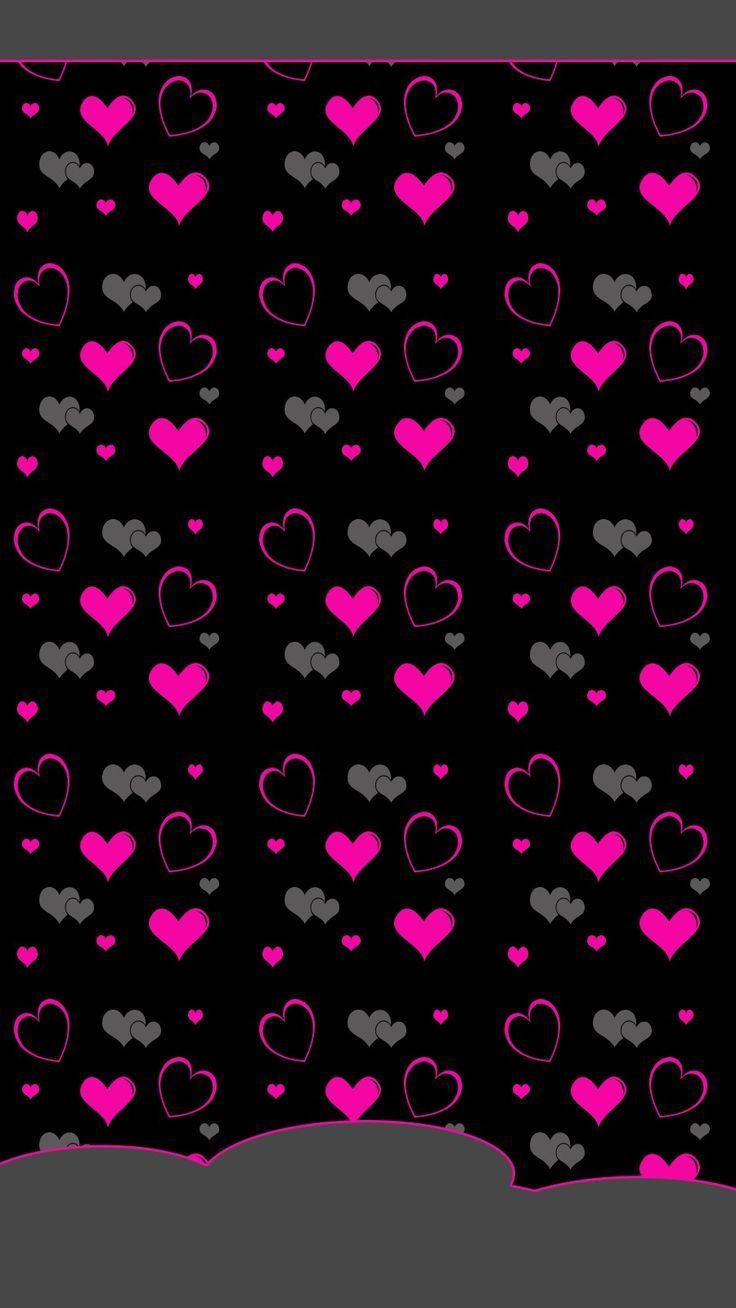 Download Dark Heart With Mini Pink Hearts Wallpaper  Wallpaperscom