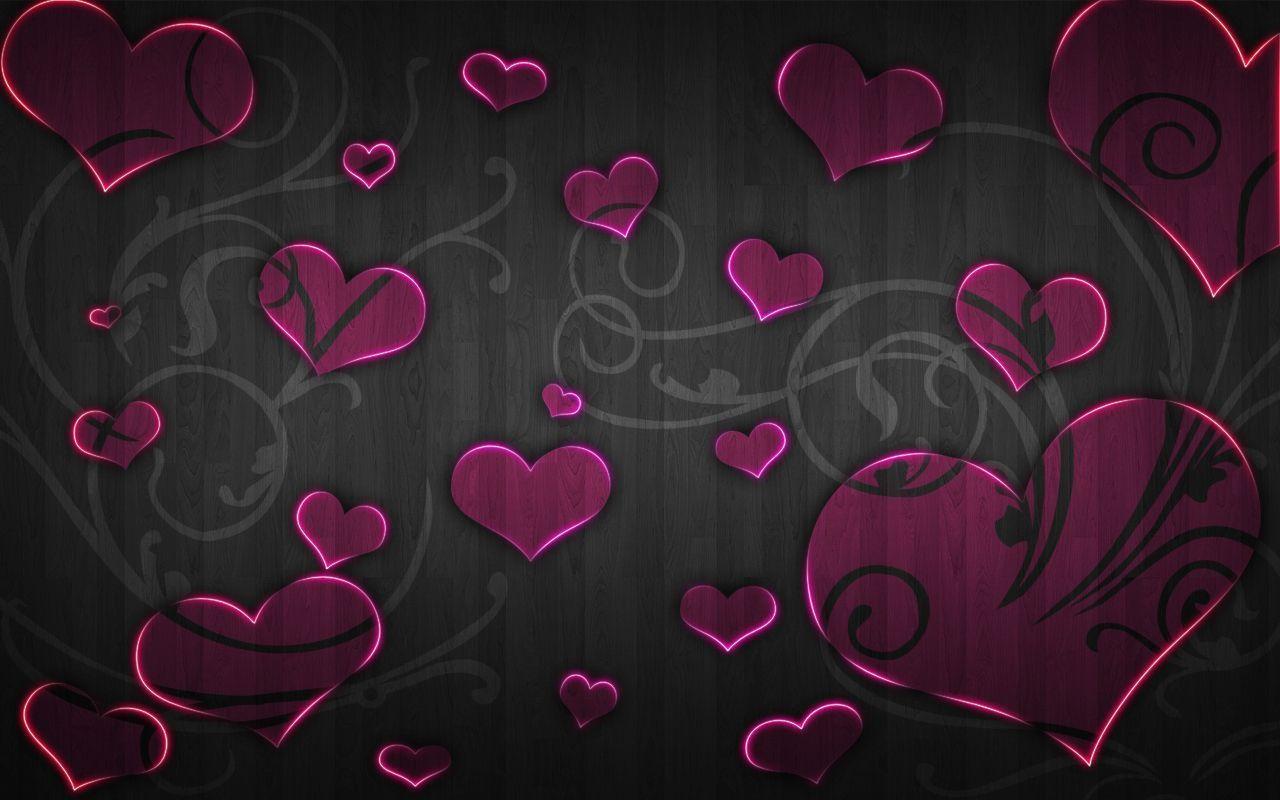 Pink hearts black love HD phone wallpaper  Peakpx