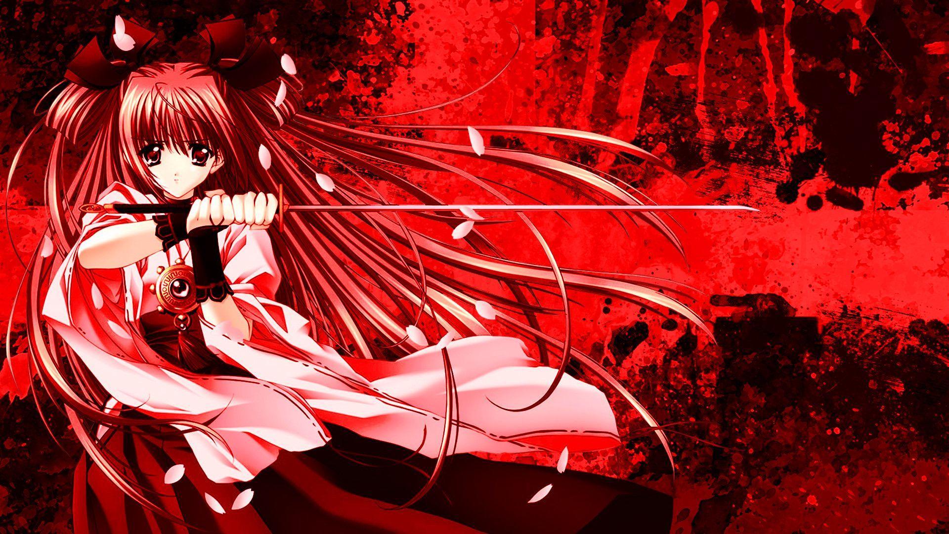 1920x1080 Anime Hair Red Black Wallpaper