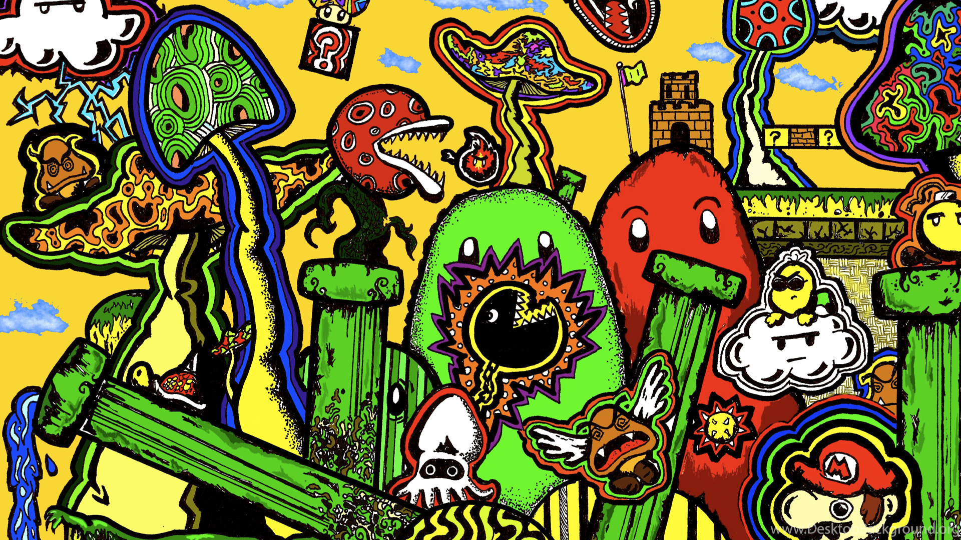 1920x1080 Trippy Mario Computer Wallpaper, Desktop Background Desktop Background