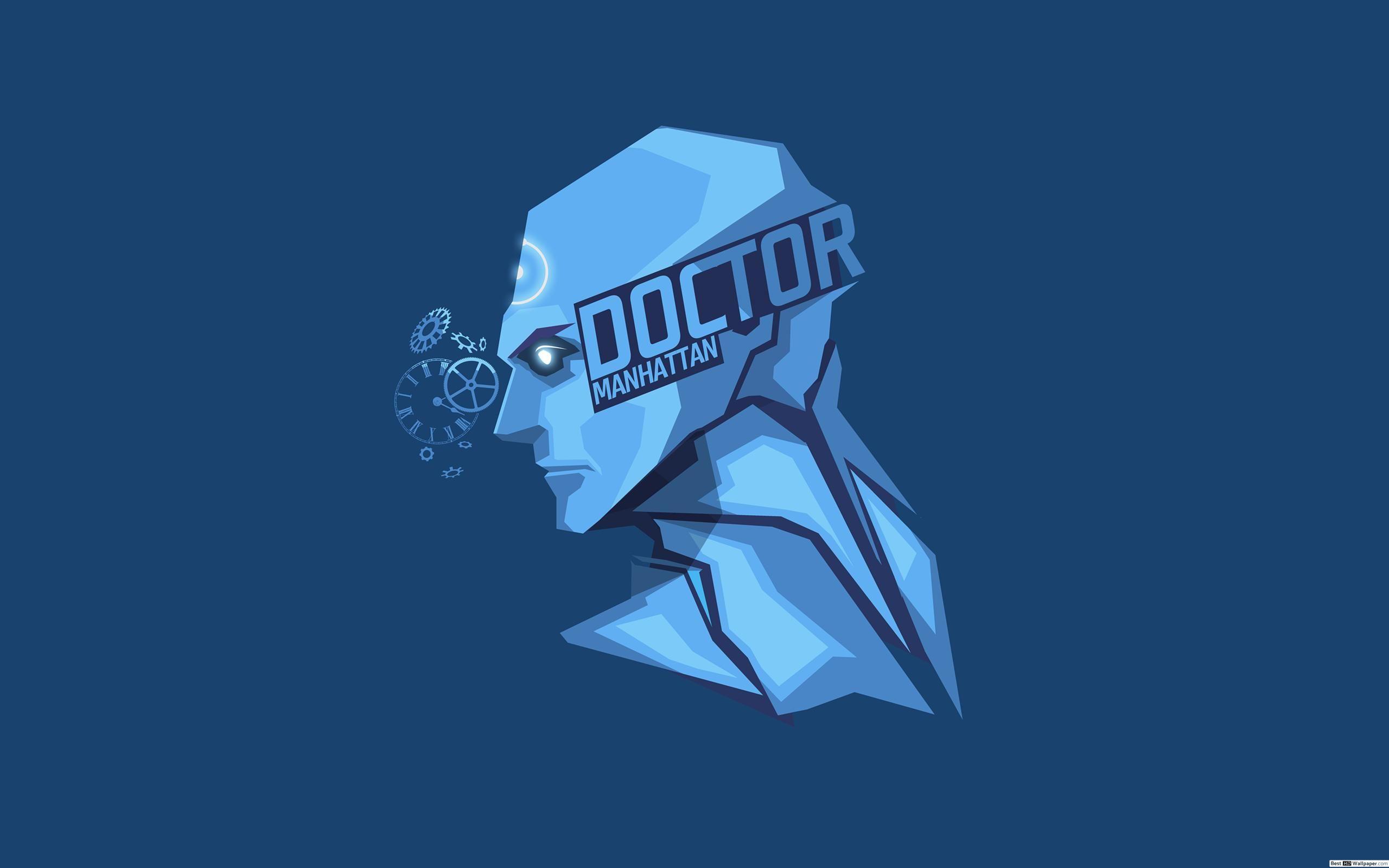 2560x1600 DC Comics Doctor Manhattan Minimalist Blue Wallpaper Background HD wallpaper download