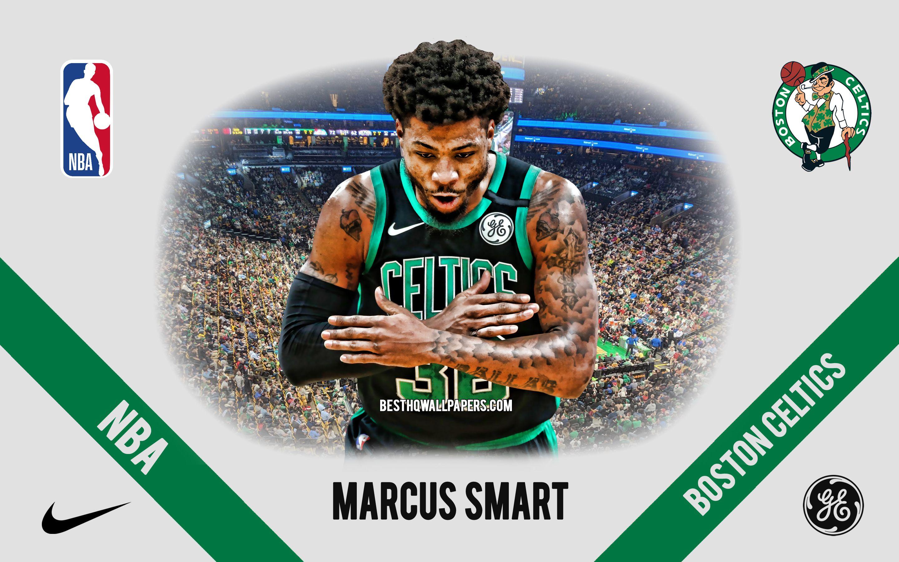 2880x1800 Download wallpaper Marcus Smart, Boston Celtics, American Basketball Player, NBA, portrait, USA, basketball, TD Garden, Boston Celtics logo for desktop with resolution 2880x1800. High Quality HD picture wallpaper