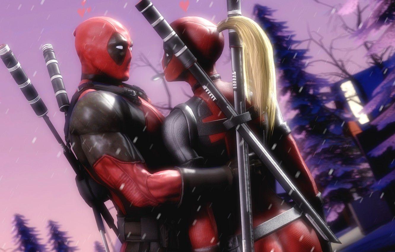 1332x850 Wallpaper sword, marvel, Deadpool, fan art, Lady Deadpool image for desktop, section фантастика