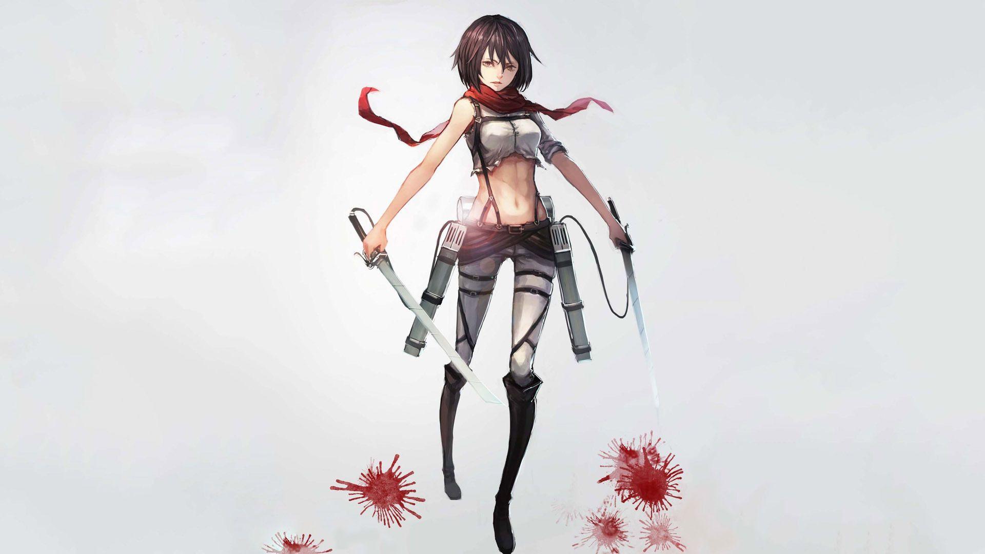 1920x1080 Mikasa Ackerman on Titan free desktop background and wallpaper