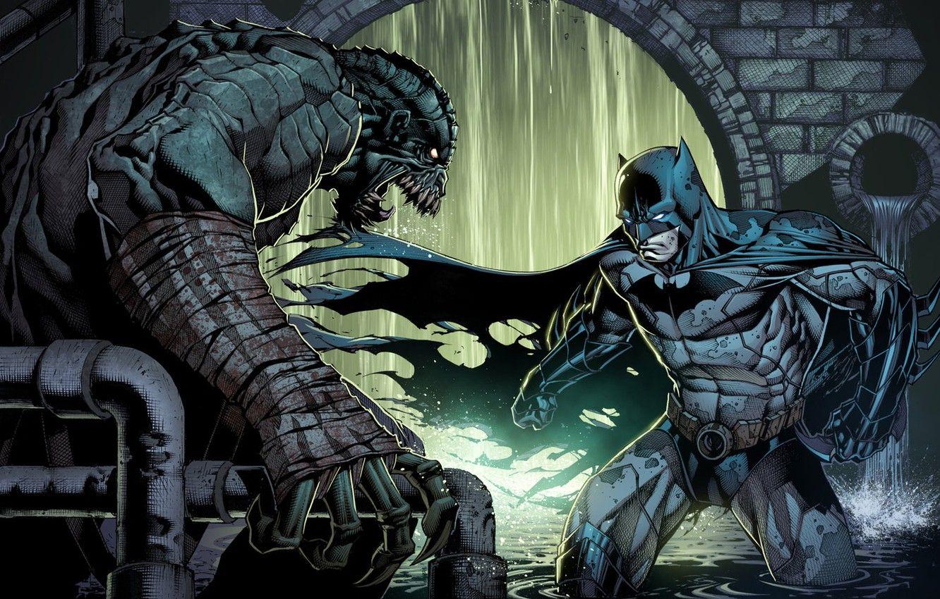 1332x850 Wallpaper batman, DC Comics, arkham, bruce wayne, Killer Croc image for desktop, section фантастика