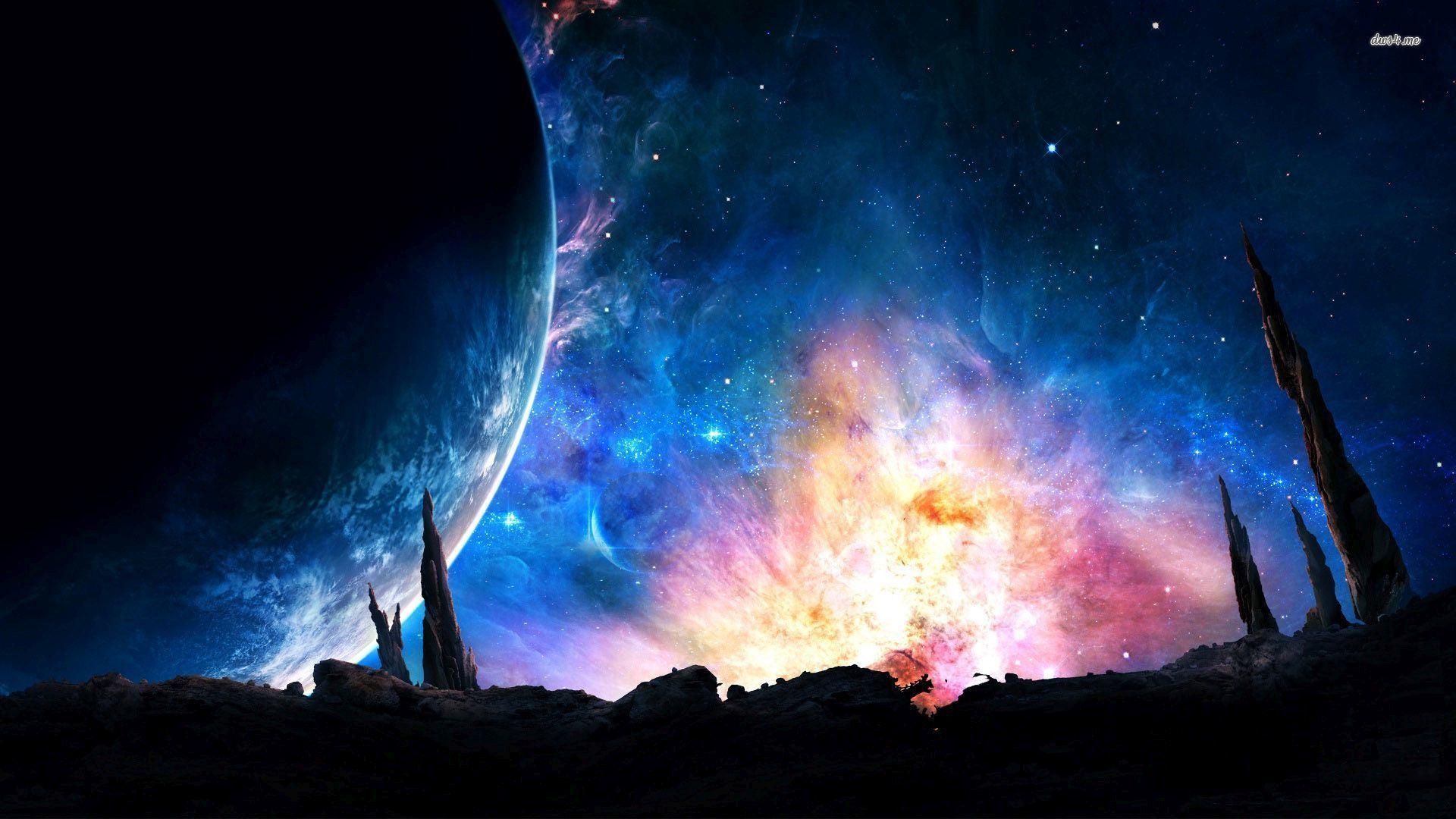 1920x1080 Purple Galaxy Wallpaper