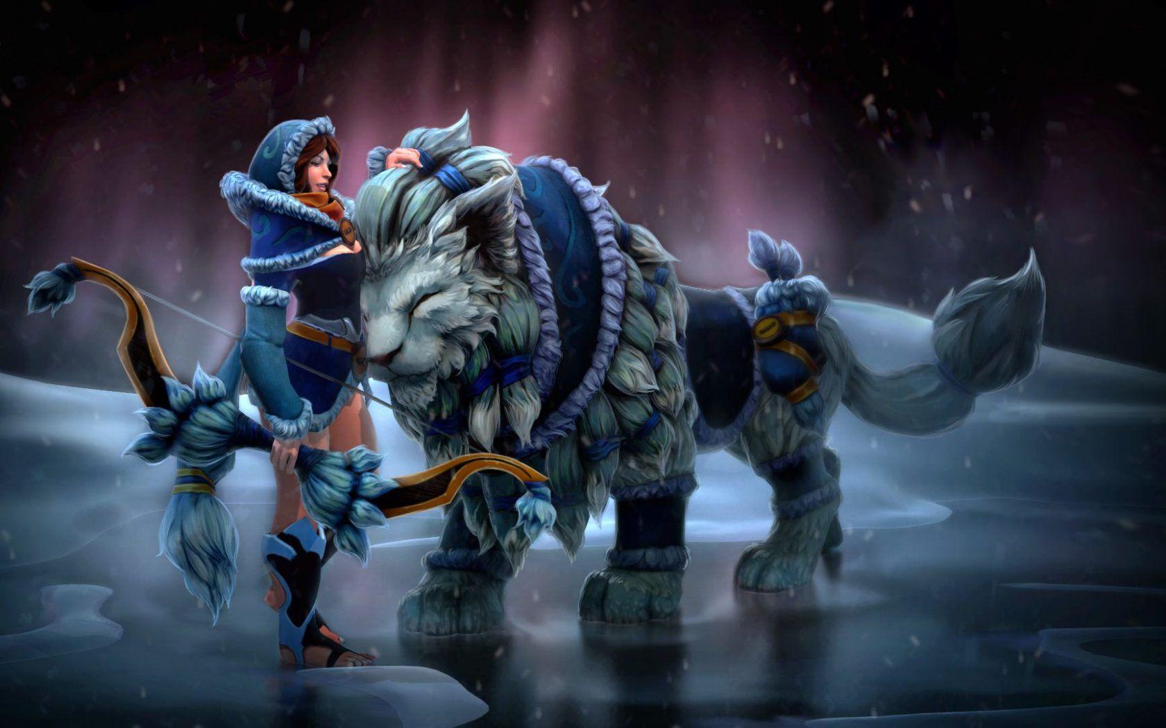 1680x1050 Princess Mirana Snow Storm Huntress Dota 2 Fantasy Art Wallpaper 1920x1080 :