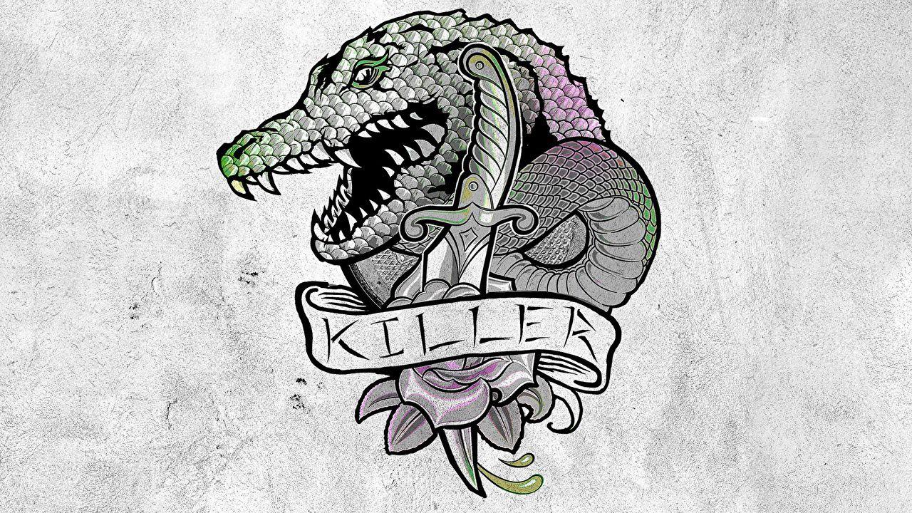 1280x720 Picture Suicide Squad 2016 Tattoos Logo Emblem Killer Croc film