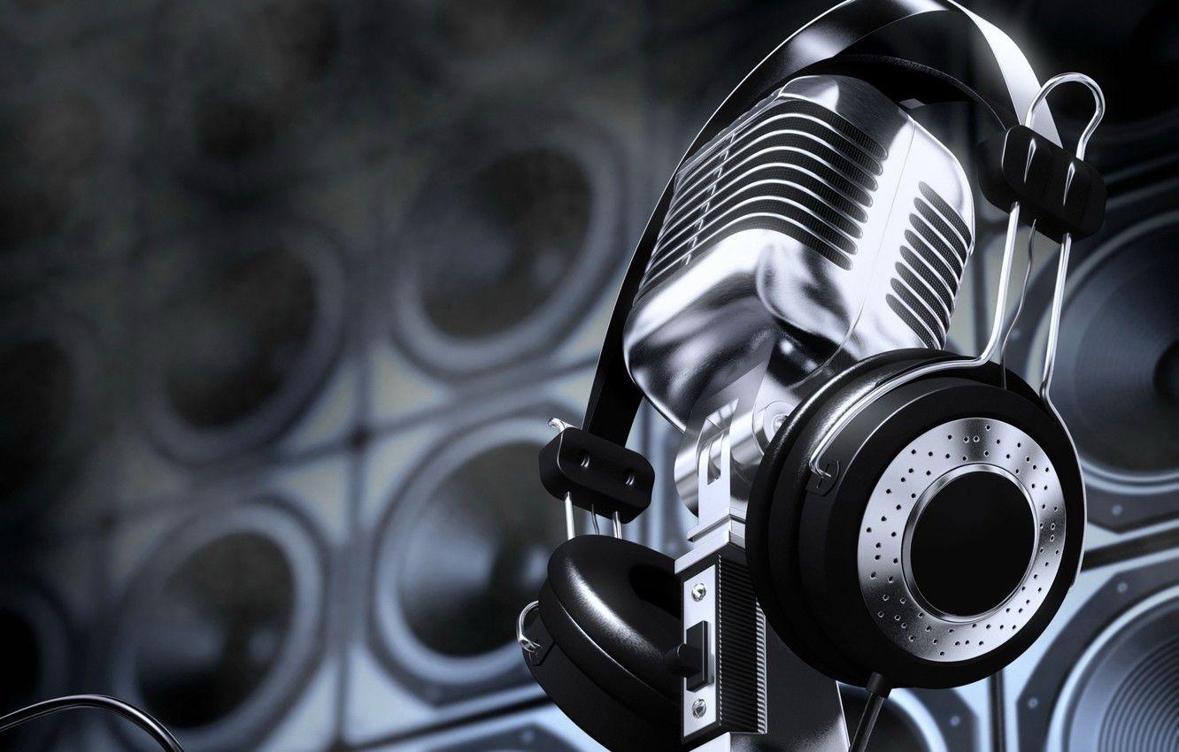 1332x850 Wallpaper abstraction, retro, background, dynamics, art, haze, headphones, microphone, wallpaper. image for desktop, section рендеринг