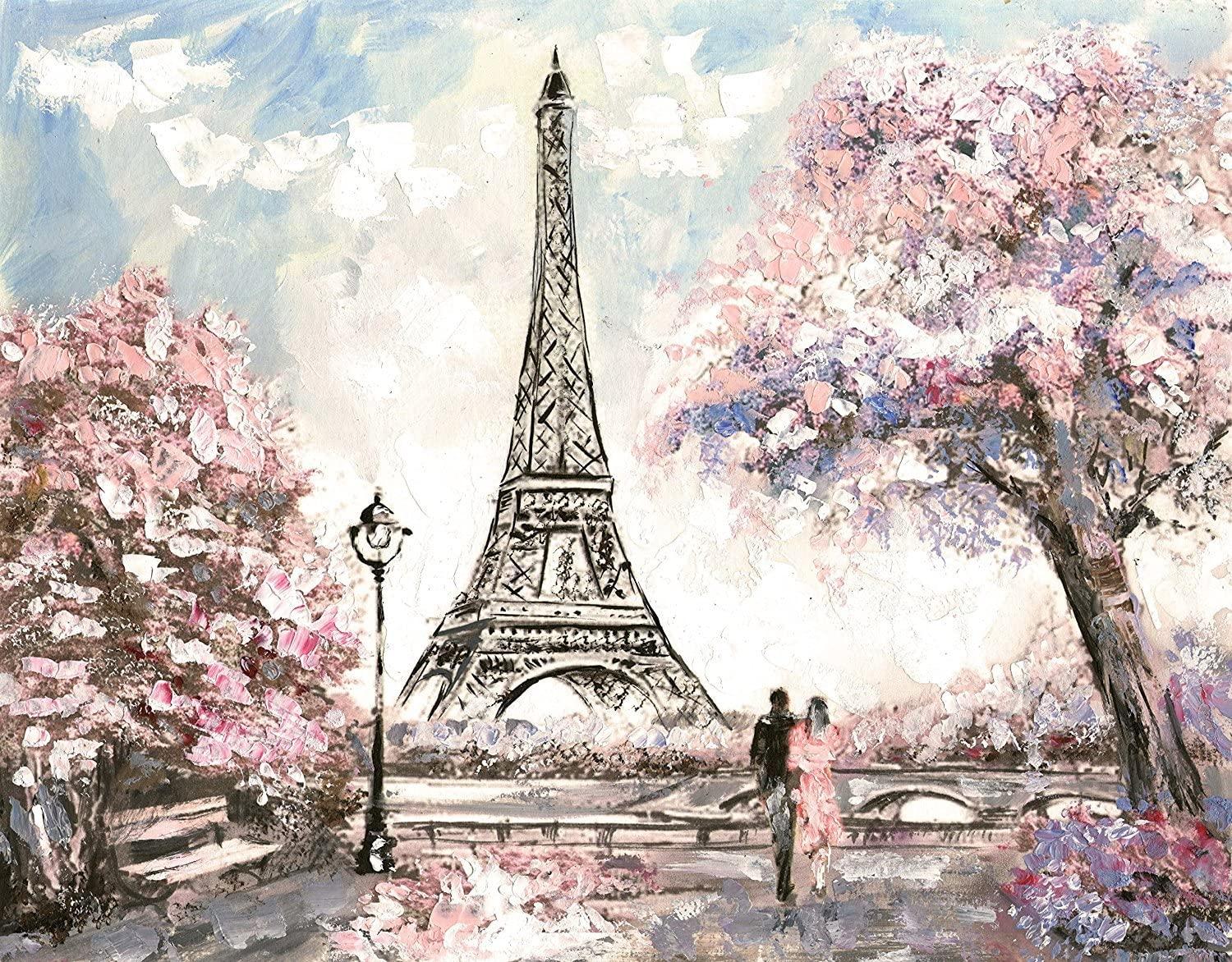1500x1172 Removable Wallpaper Mural Peel & Stick Oil Painting Street View of Paris (60H X 90W): Amazon.ca: Office Products