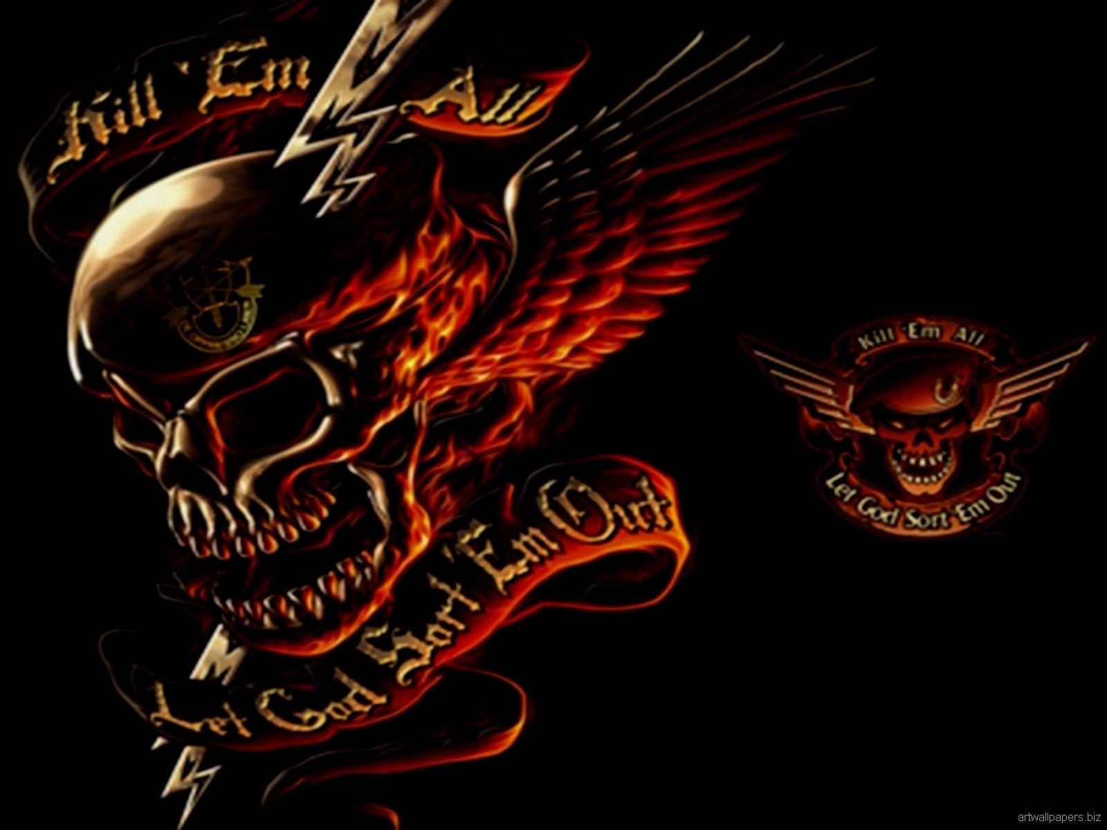 1600x1200 Skull And Dragon Wallpaper