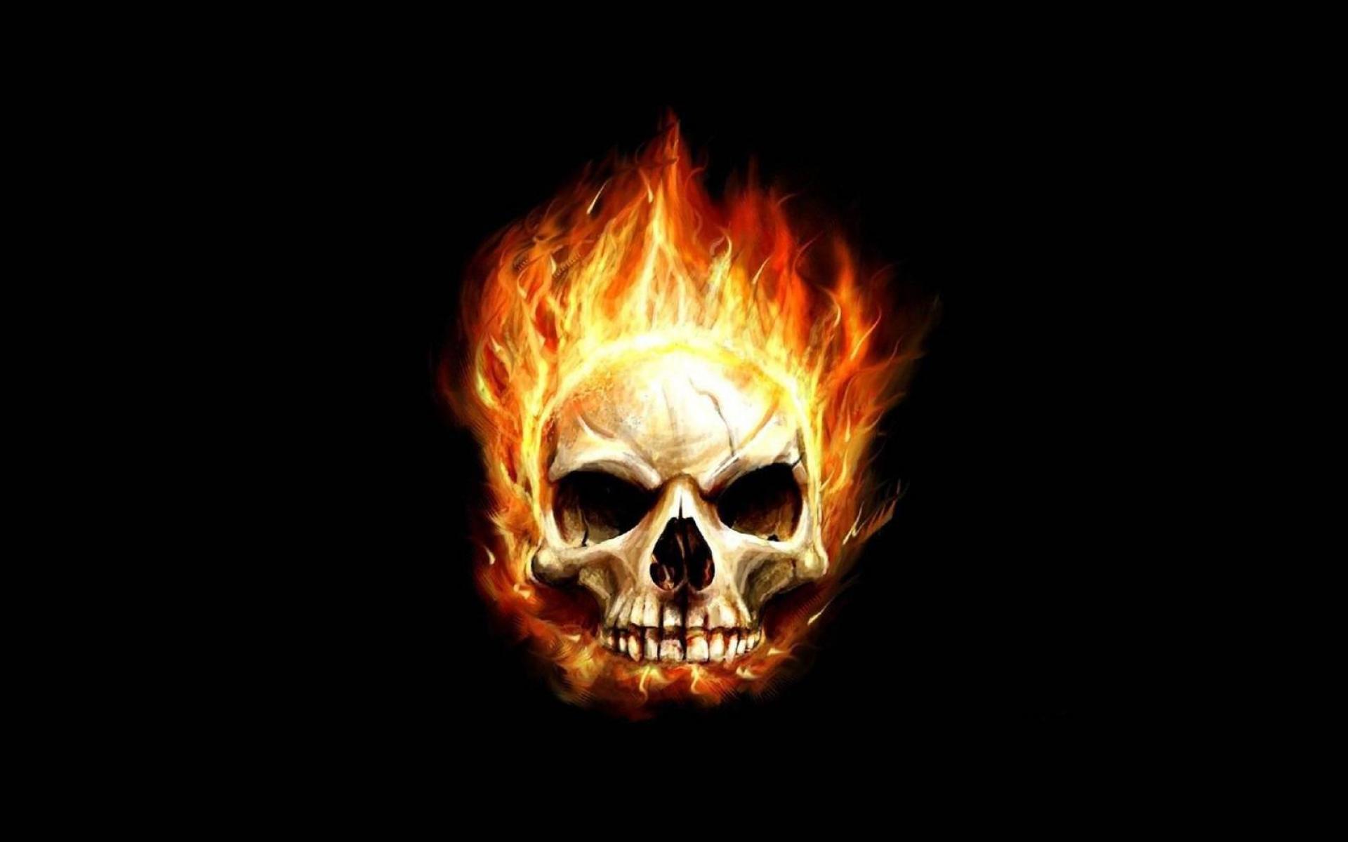 1920x1200 Skull In Flame Wallpaper